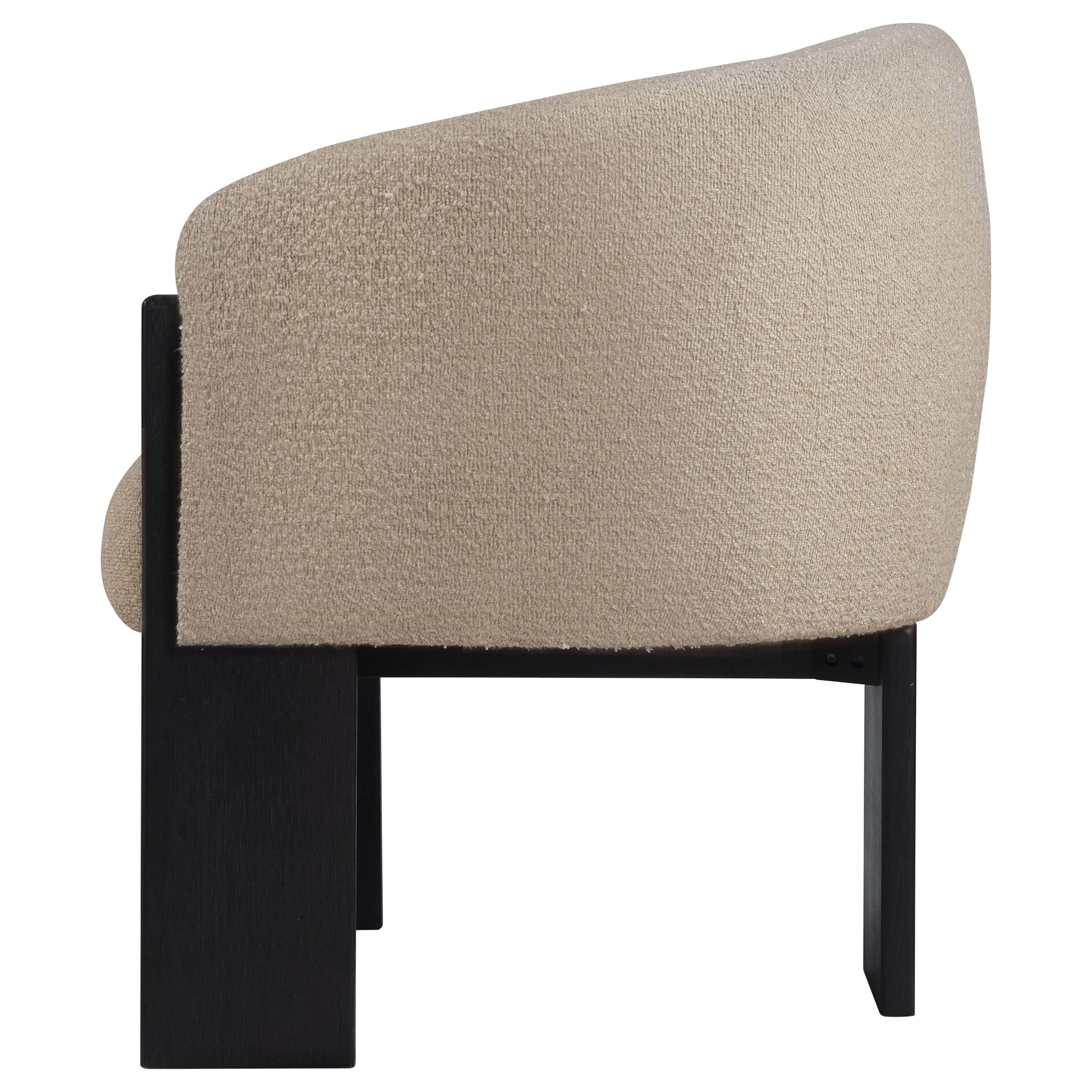 Valdez Boucle Upholstered Barrel Back Accent Chair Beige-