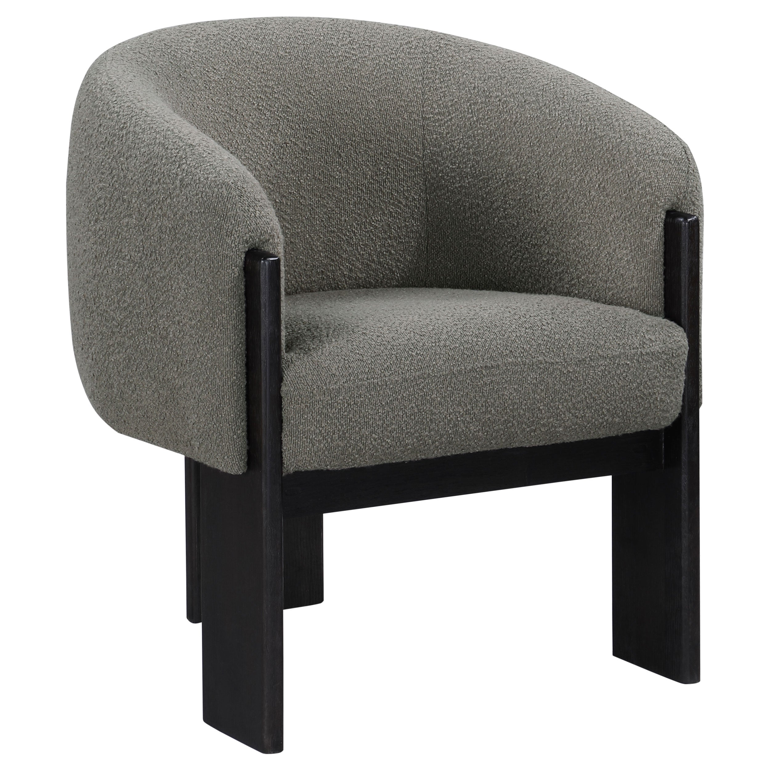 Valdez Boucle Upholstered Barrel Back Accent Chair Brown-