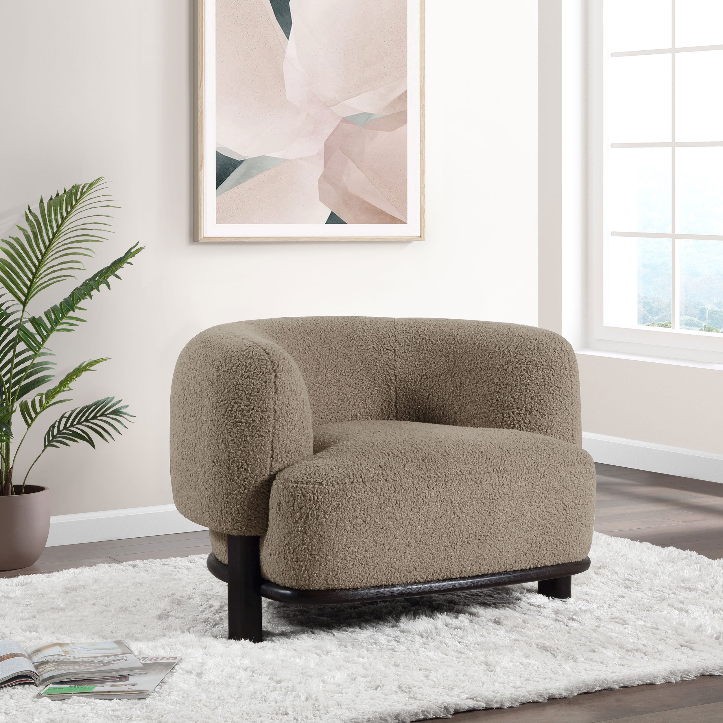 Lawler Upholstered Barrel Back Accent Chair Brown and Black-