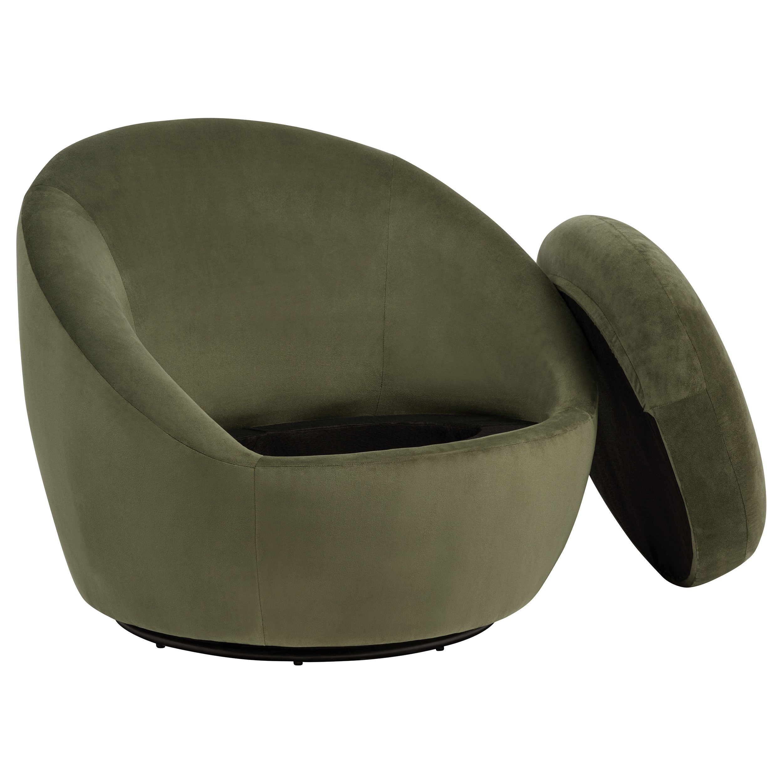 Myernick Velvet Upholstered Swivel Accent Chair Olive-