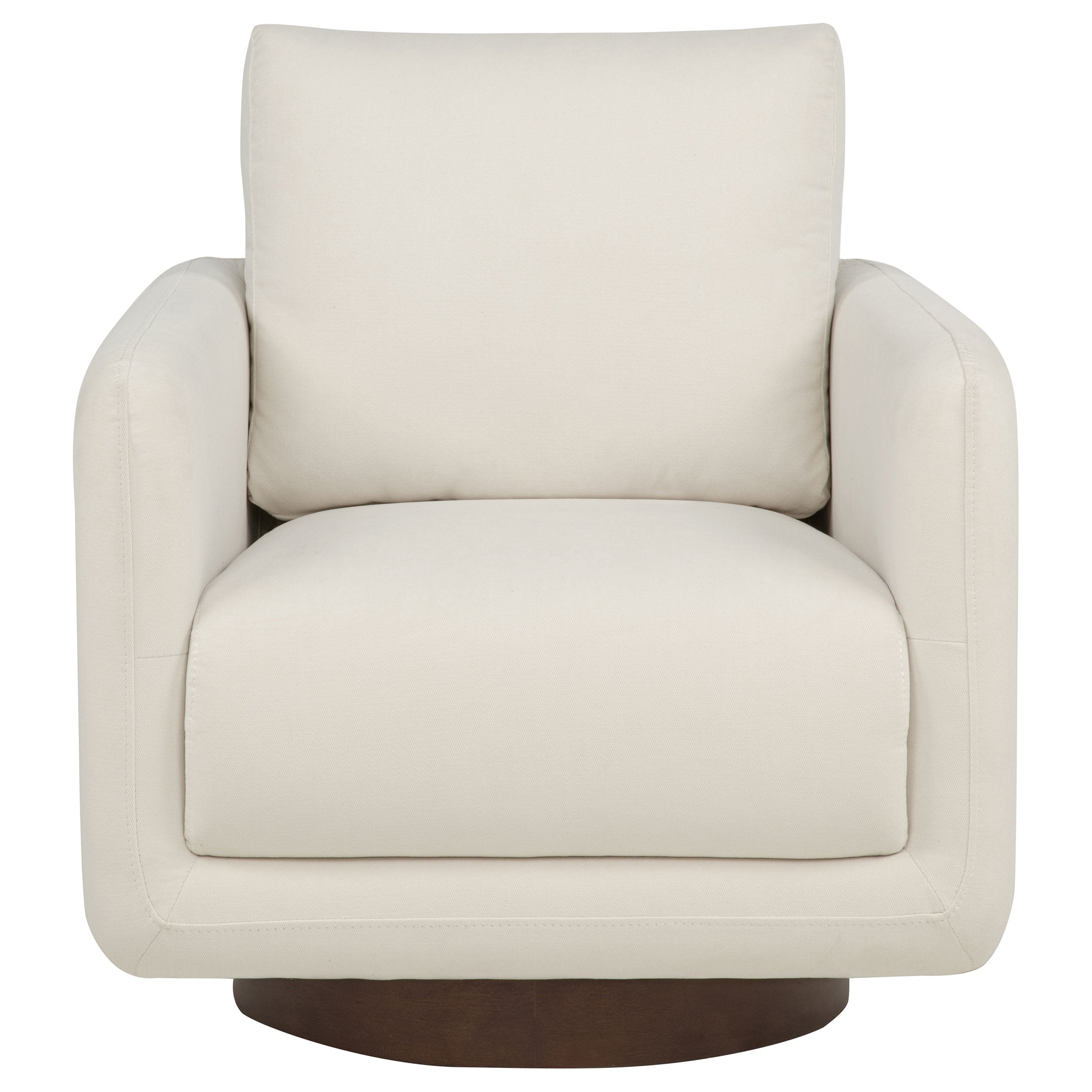 Iris Fabric Upholstered Swivel Accent Chair Ivory-