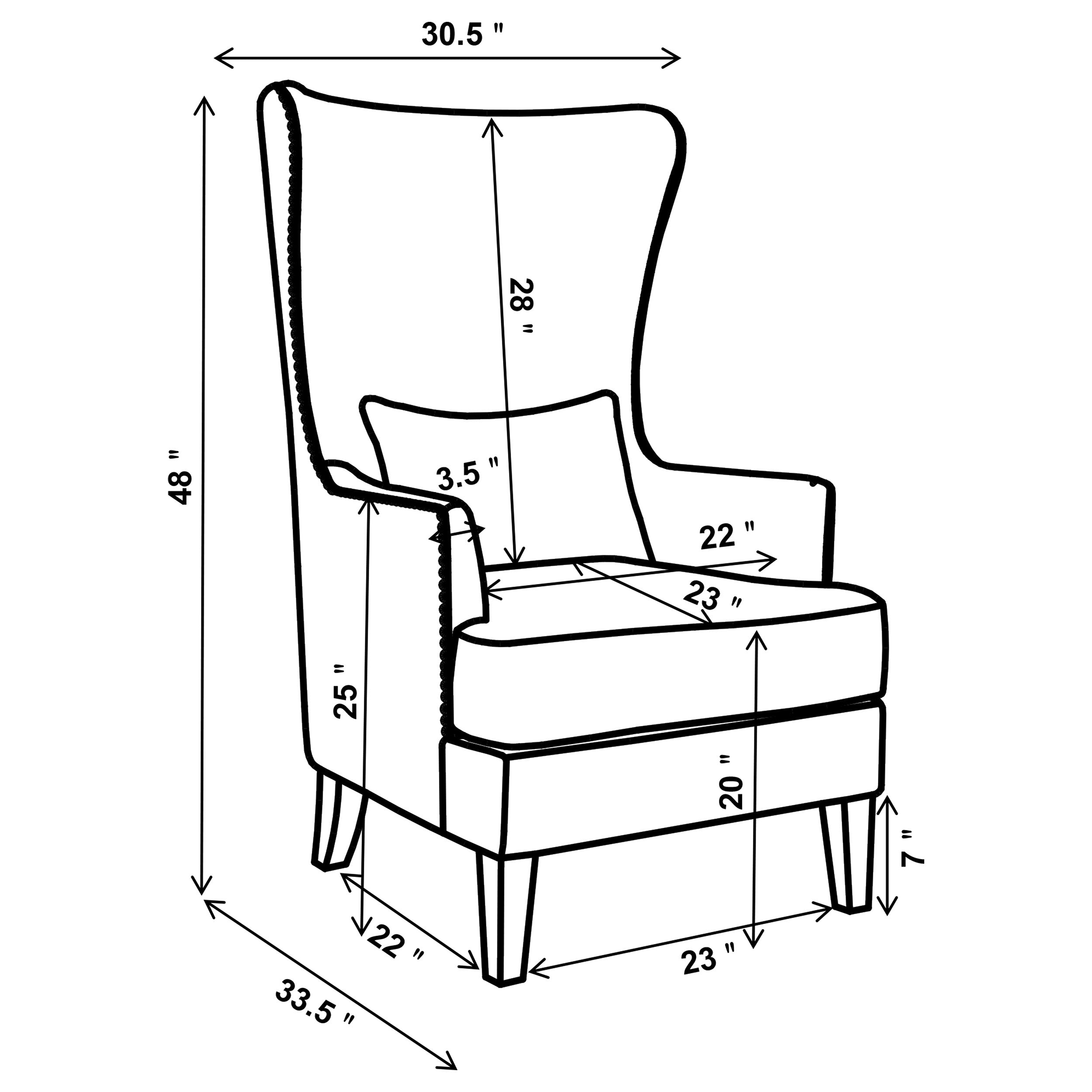 Pippin Upholstered High Wingback Accent Chair Latte-