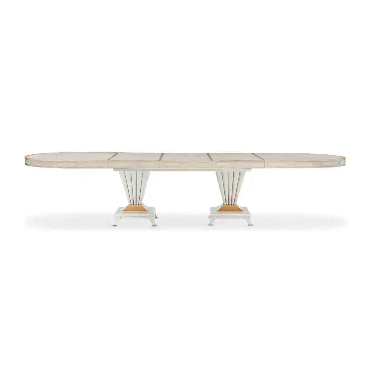 St. Charles - Double Pedestal Dining Table - Dove Gray - Best Buy Furniture