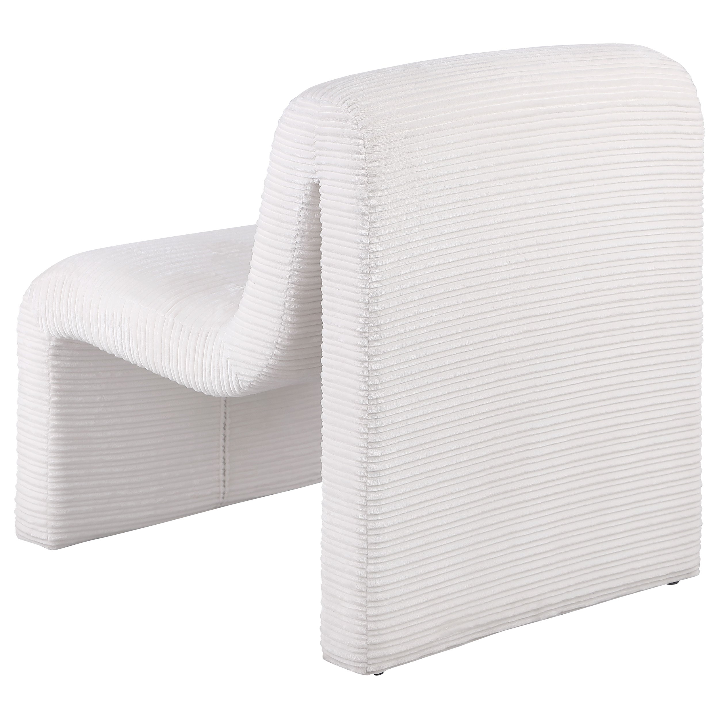 Drayton Upholstered Curved Armless Accent Chair Ivory-