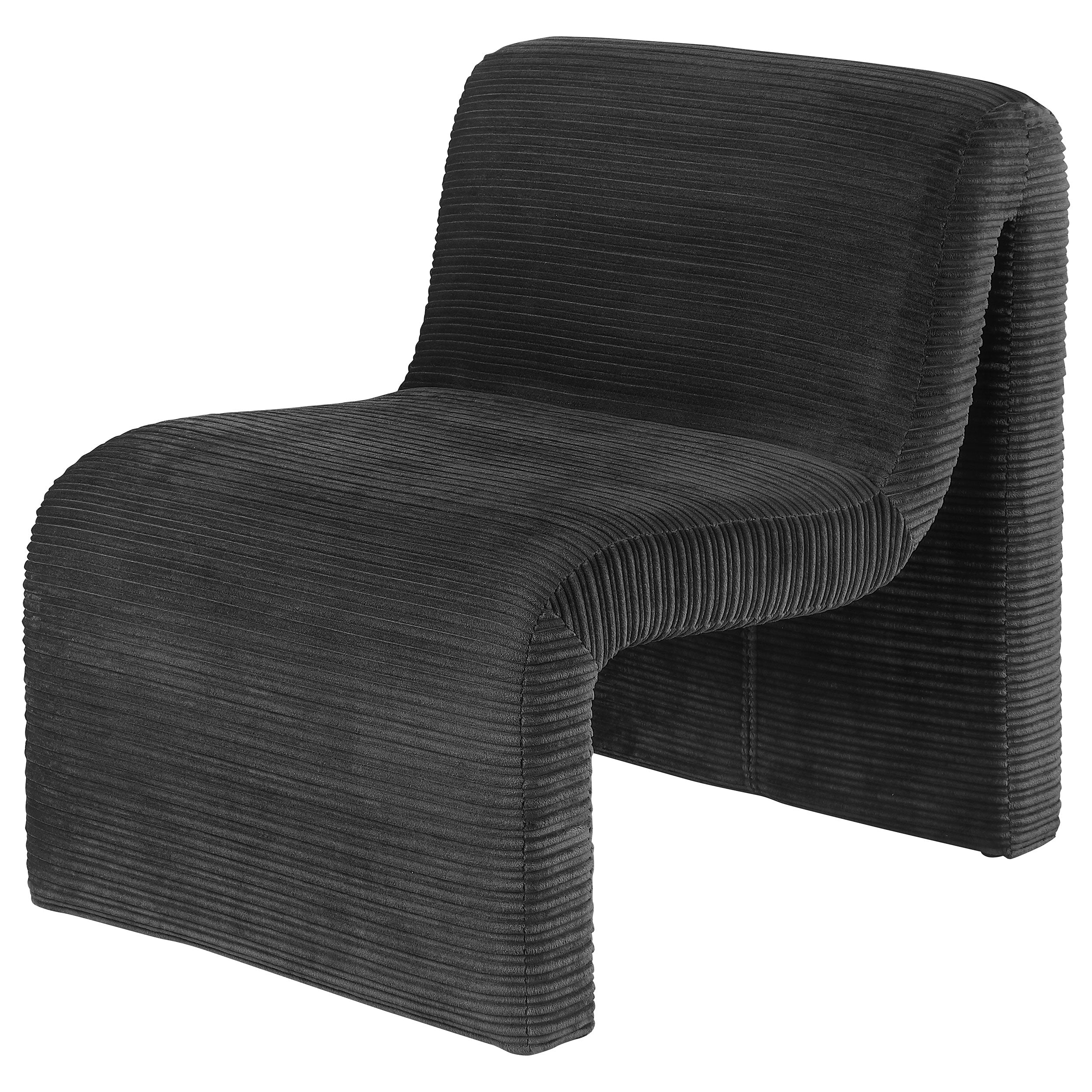 Drayton Upholstered Curved Armless Accent Chair Black-