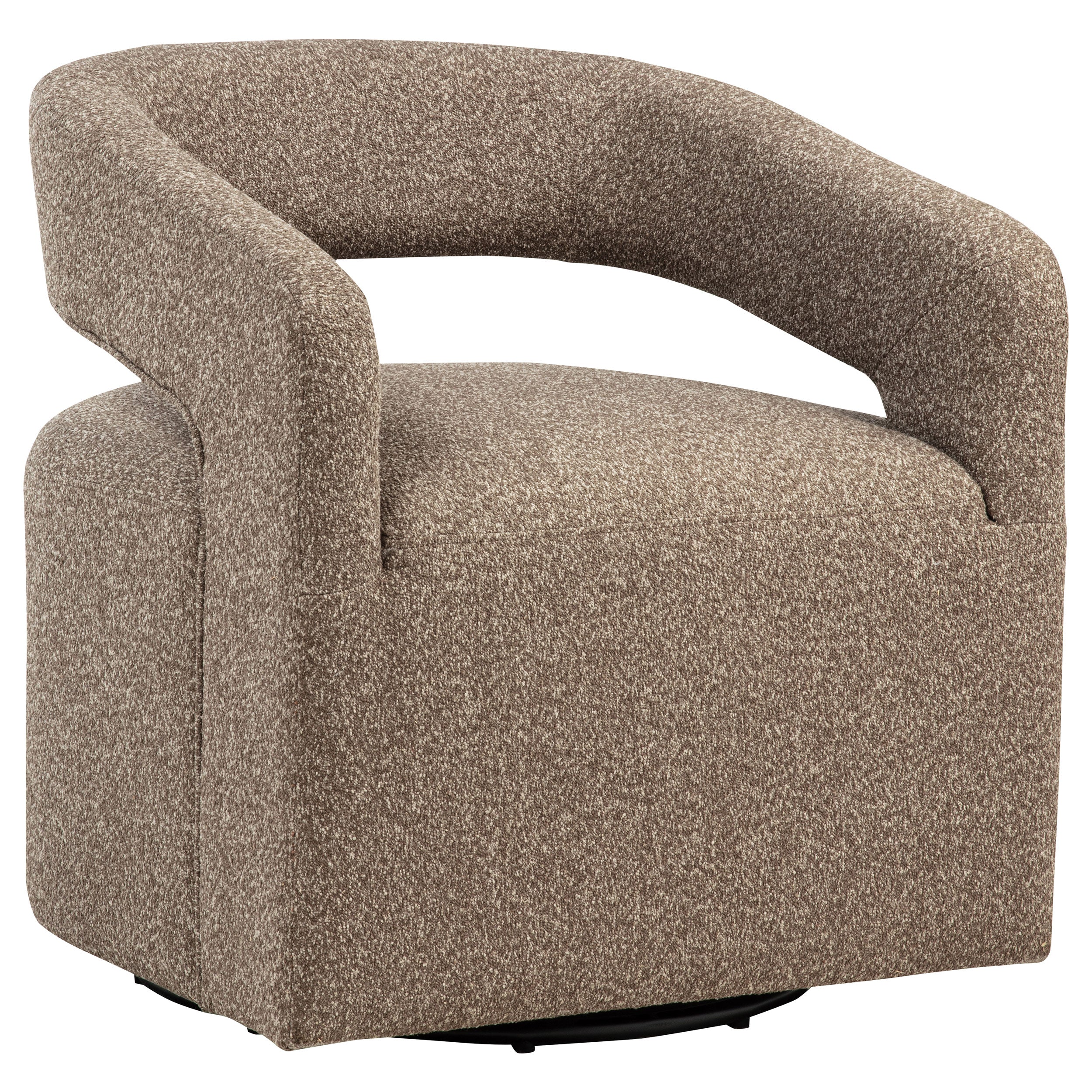 Westhill Boucle Upholstered Swivel Accent Chair Rocky Road-