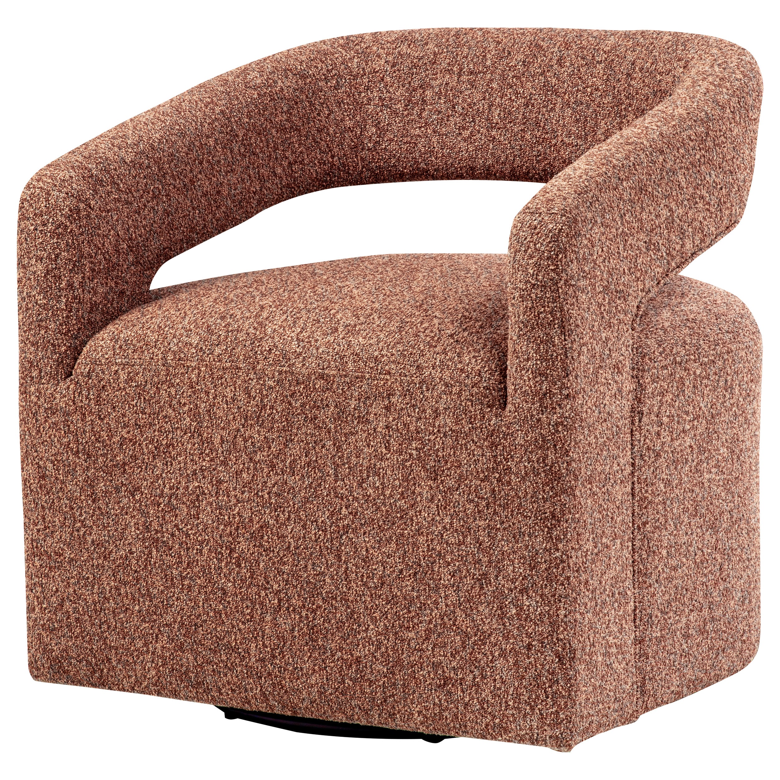 Westhill Boucle Upholstered Swivel Accent Chair Berry-