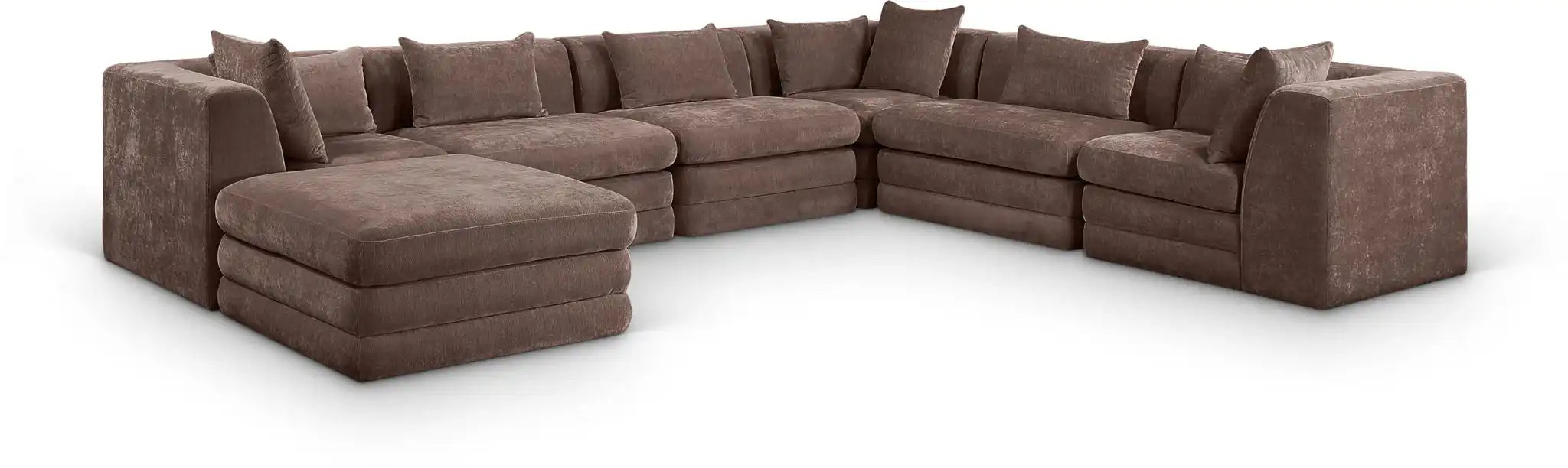 Stellar - 7 Piece Chenille Fabric Upholstered Modular Sectional - Best Buy Furniture