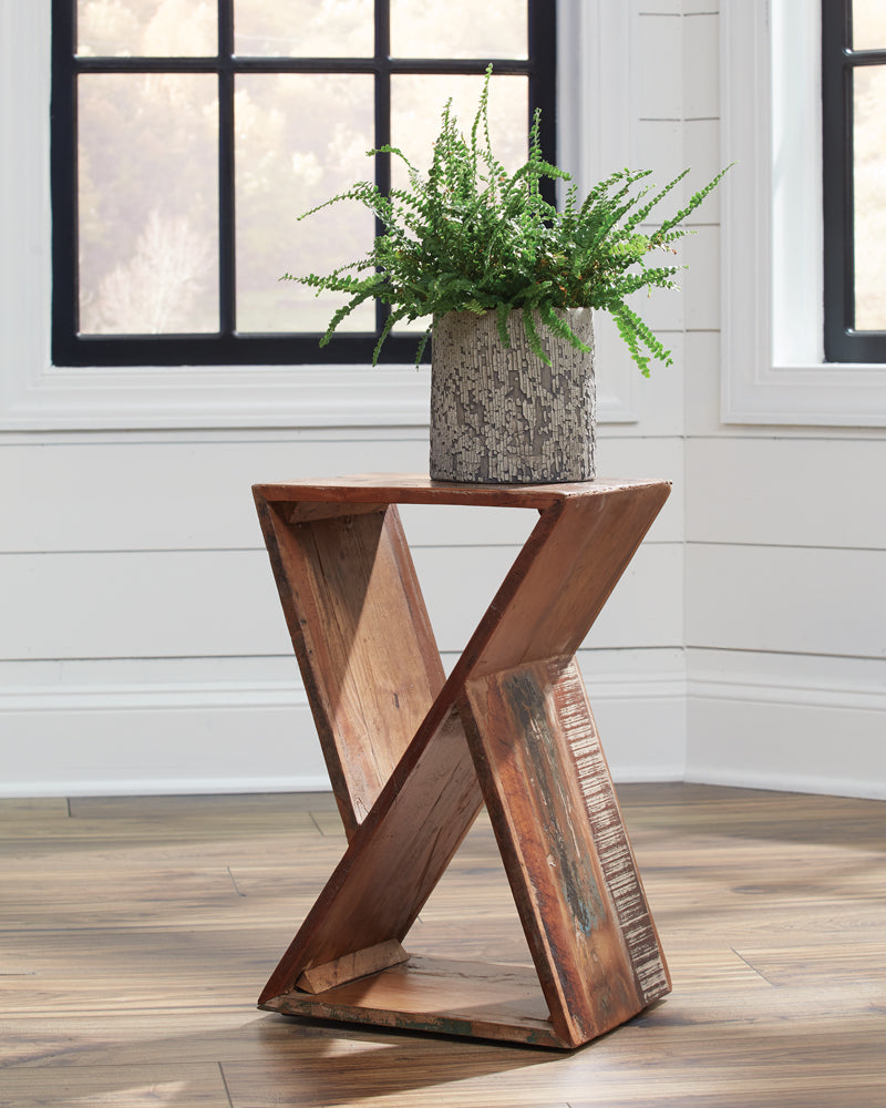 Lily Solid Reclaimed Wood Accent Side Table Natural-CoasterEveryday