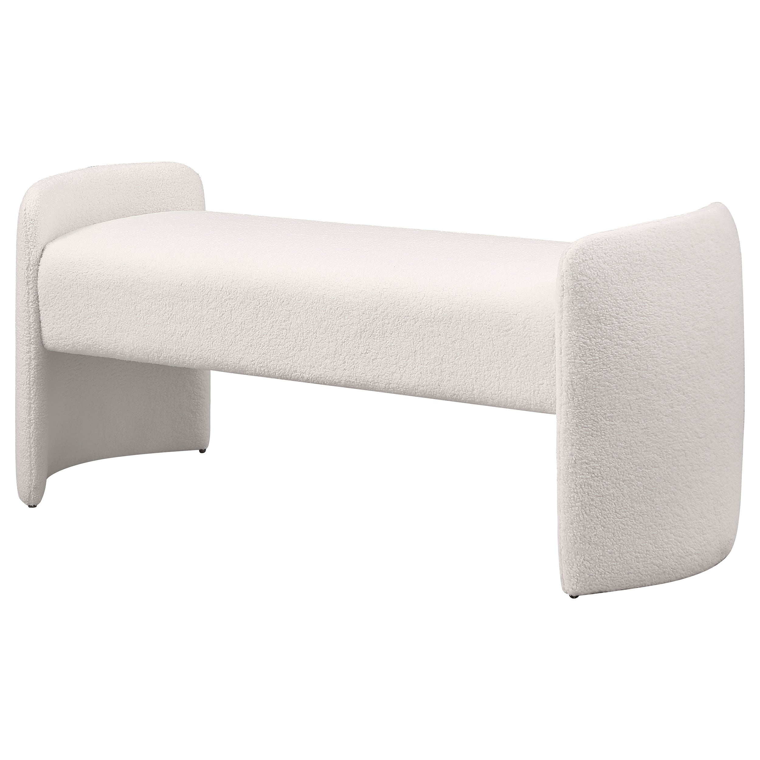 Peoria Velvet Upholstered Accent Bench Ivory-