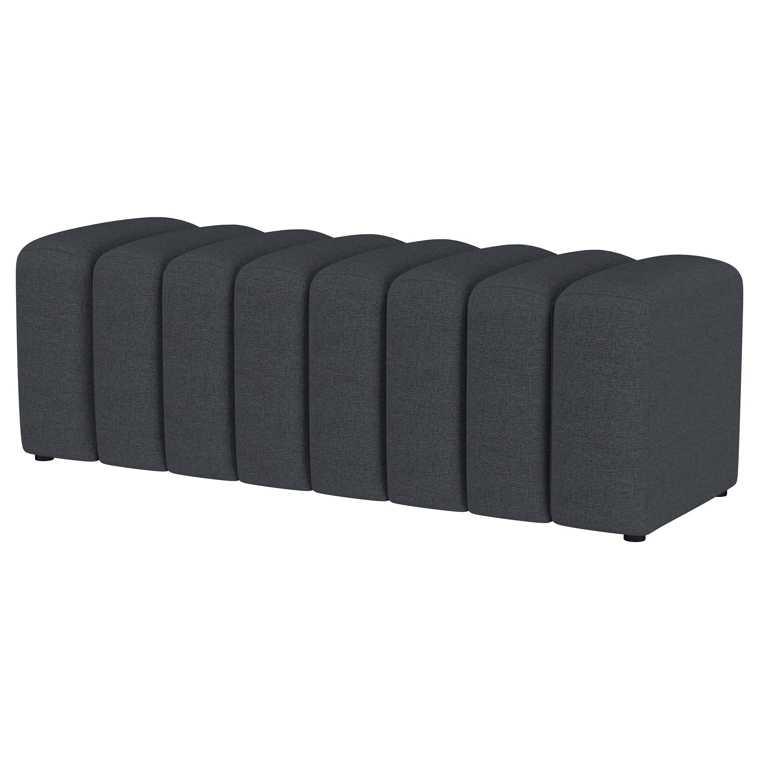 Summer Fabric Upholstered Tufted Accent Bench Charcoal-