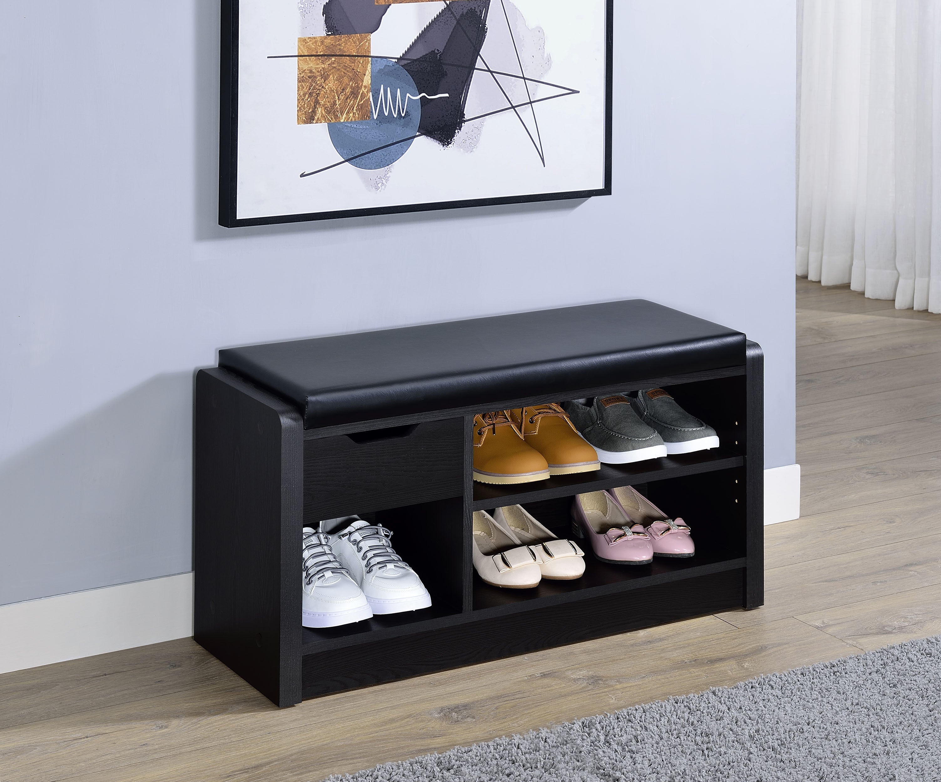 Arrington Storage Bench Black-
