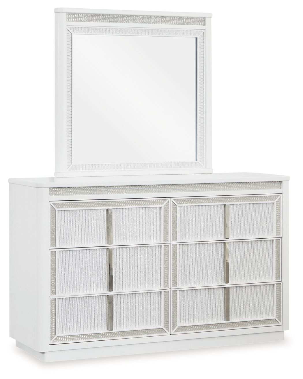 Chalanna - Dresser And Mirror - White - Best Buy Furniture