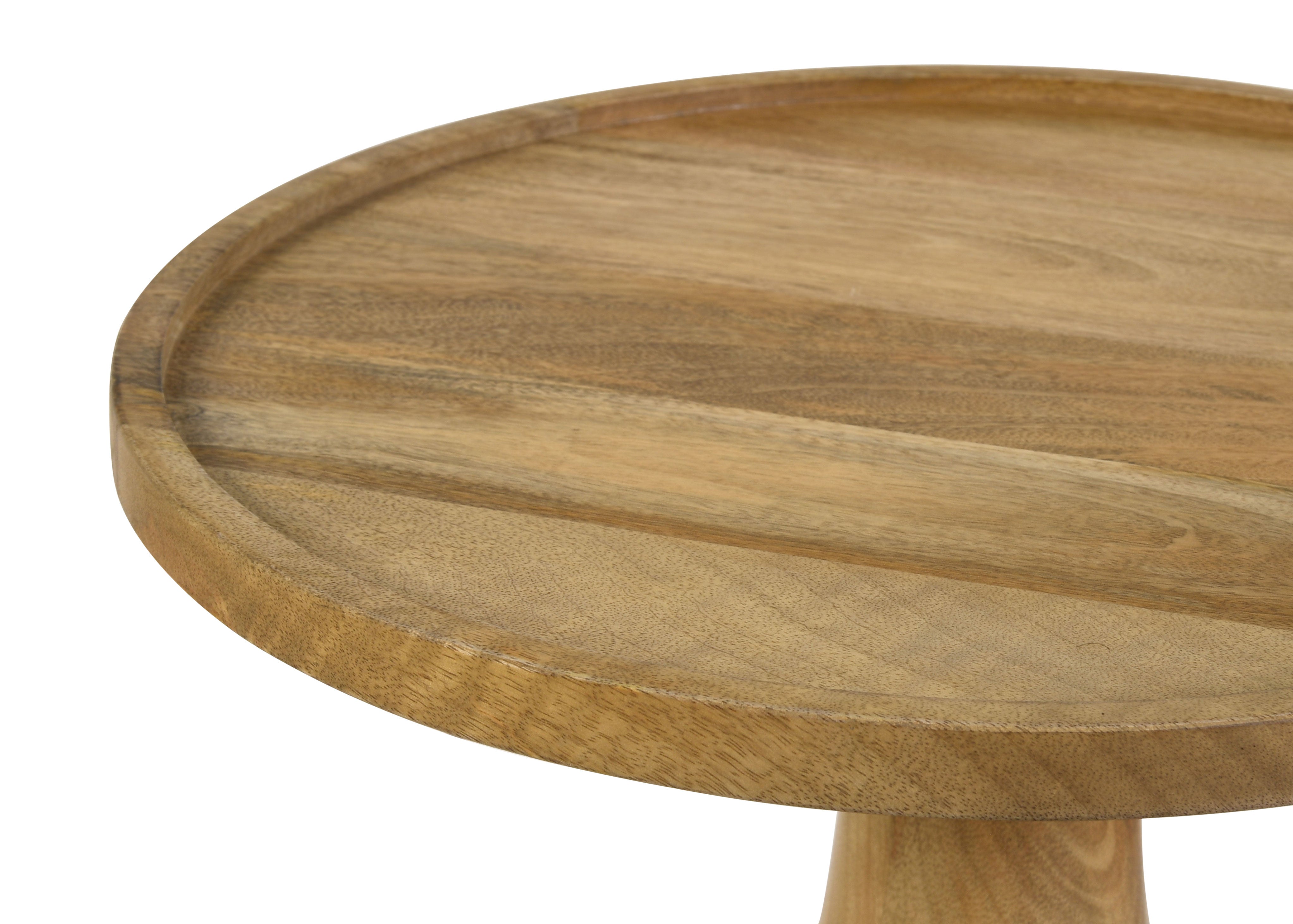 Ixia Round Solid Mango Wood Accent Side Table Natural-CoasterEssence
