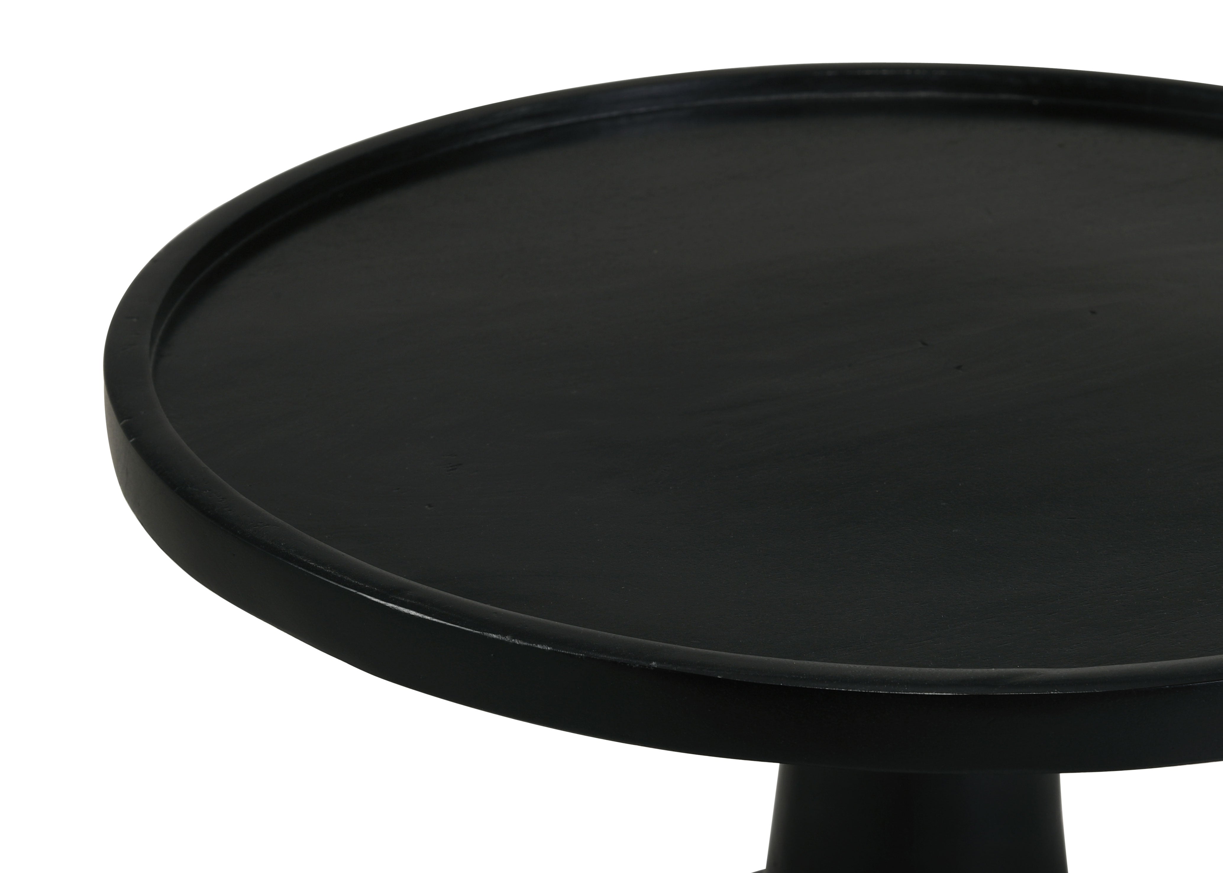 Ixia Round Solid Mango Wood Accent Side Table Black Stain-CoasterEssence