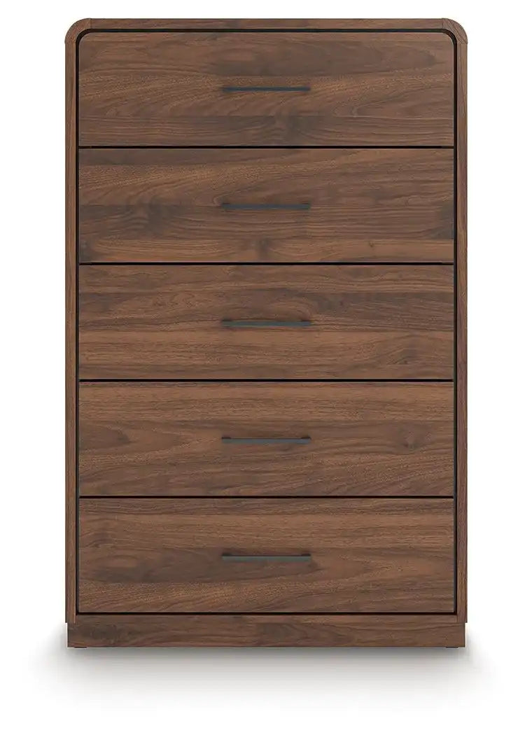 Fortlorn - Five Drawer Chest - Walnut Brown - Best Buy Furniture