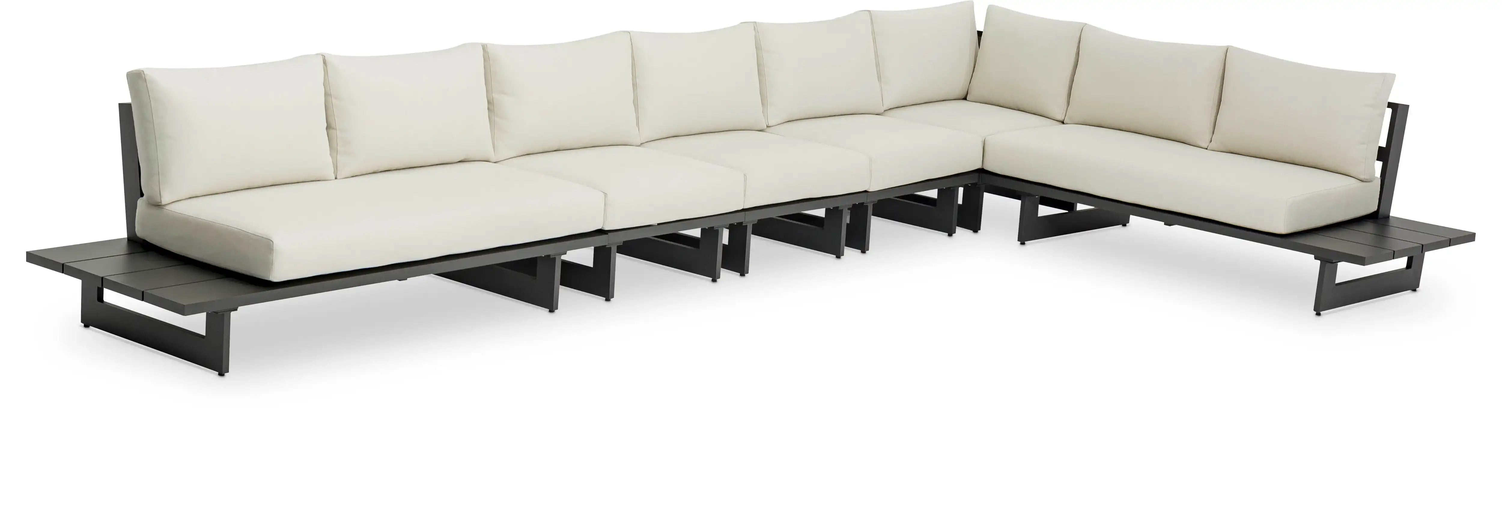 Maldives - 6 Piece Water Resistant Outdoor Patio Modular Sectional With Gray Base - Best Buy Furniture