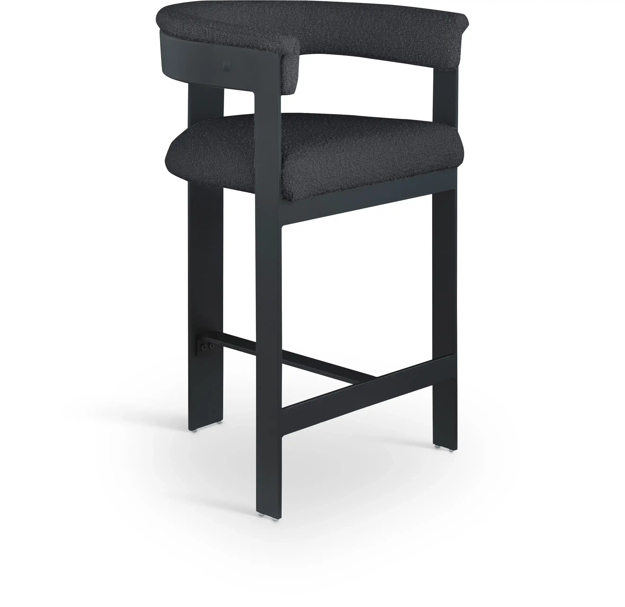 Romeo - Boucle Counter Stool With Black Base (Set of 2) - Best Buy Furniture