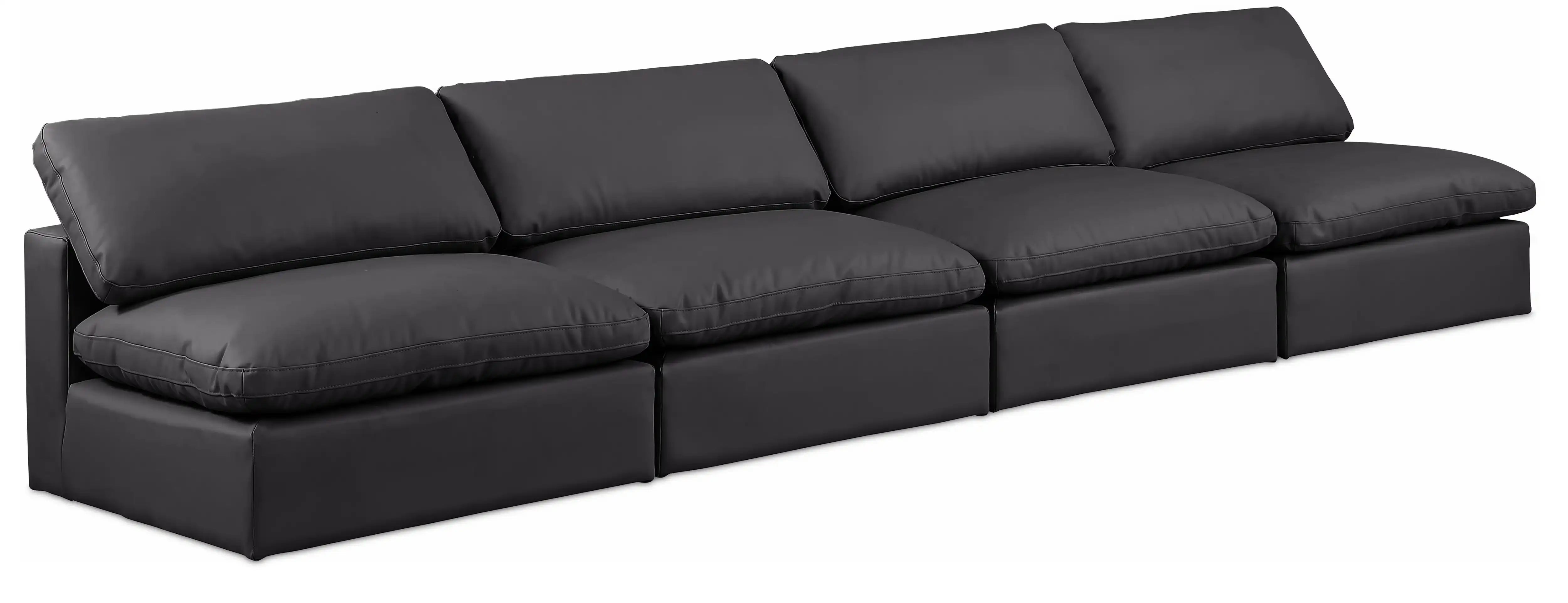 Comfy - Faux Leather Modular Armless Sofa 4 Seats - Best Buy Furniture