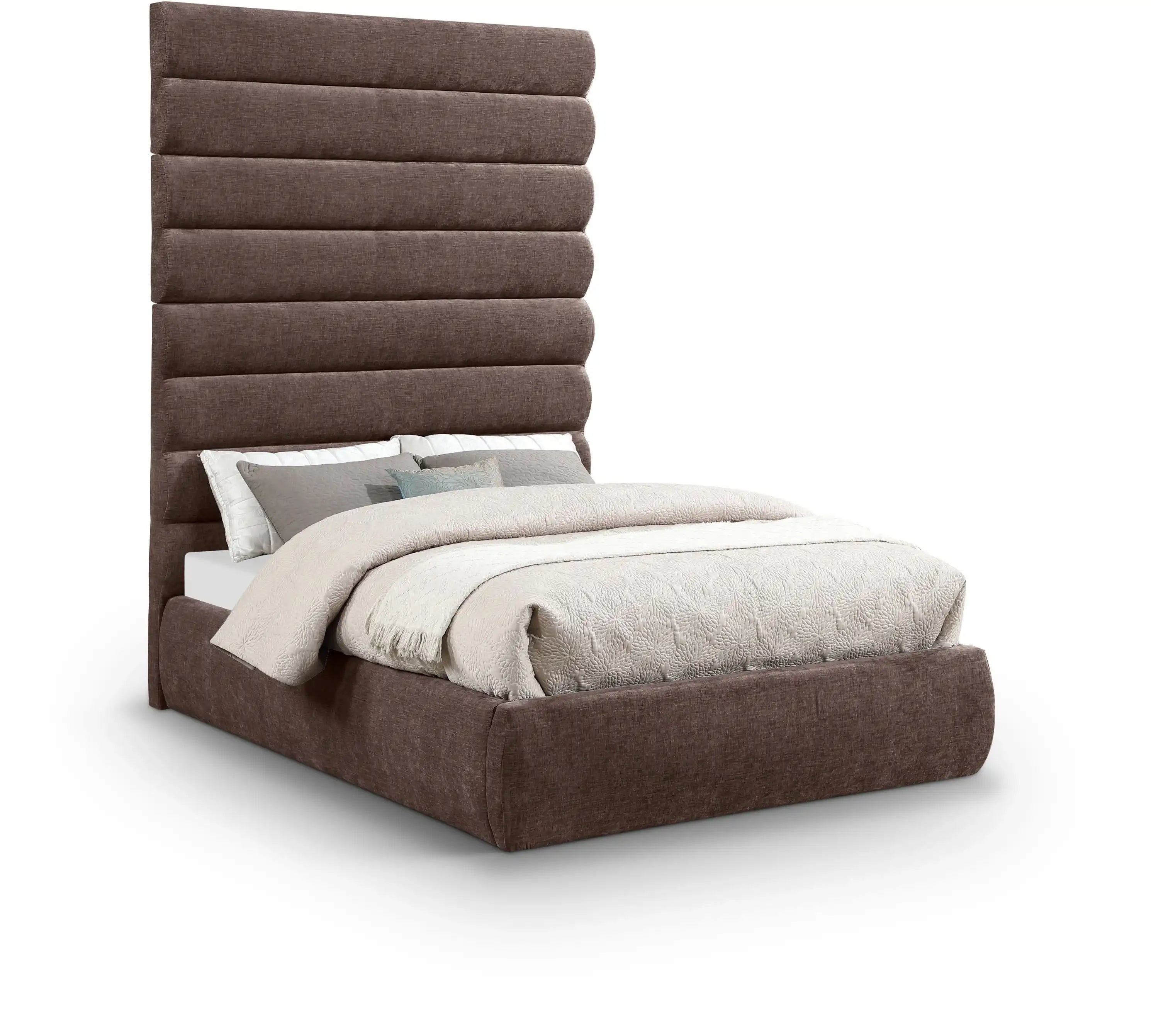 Adam - Chenille Fabric Bed With 89" Headboard - Best Buy Furniture