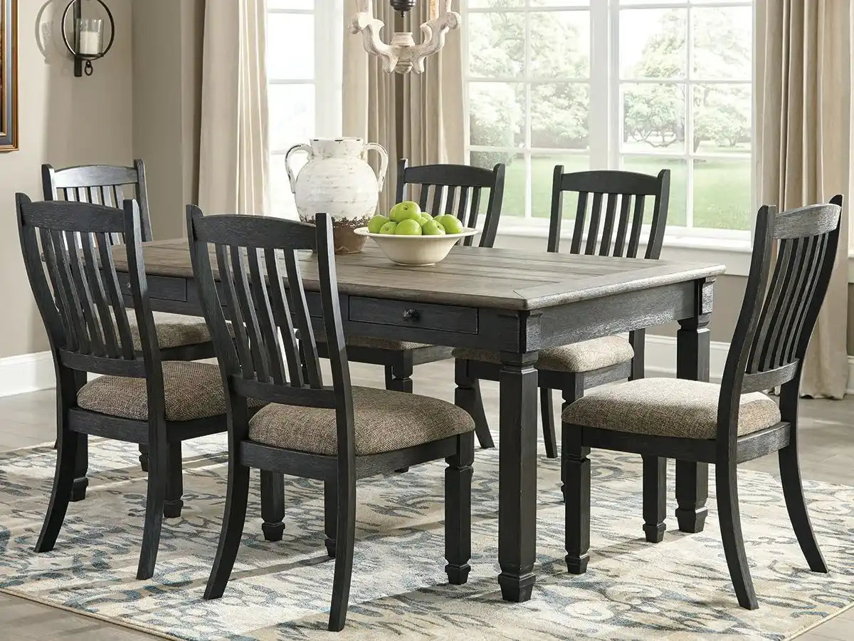 Tyler Creek - Rectangular Dining Room Table - Black / Gray - Best Buy Furniture