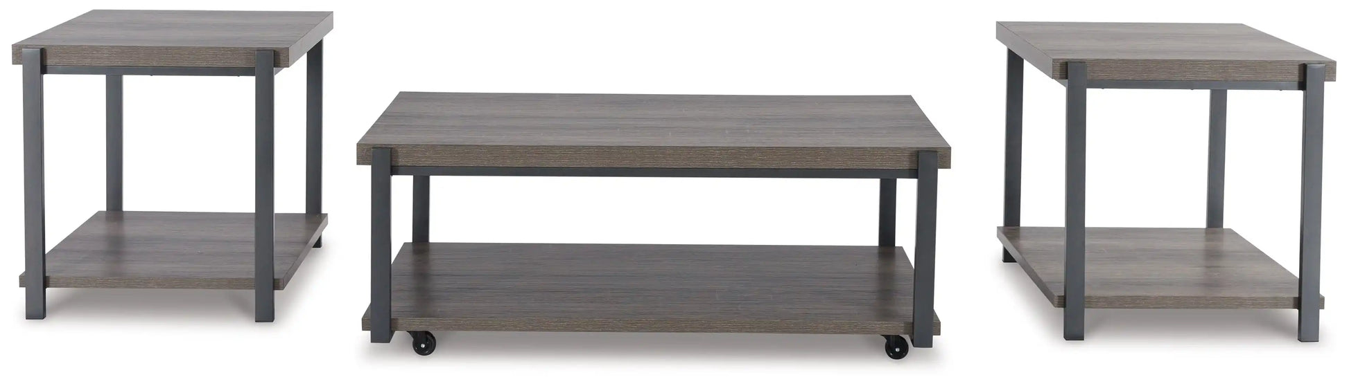 Wilmaden - Occasional Table Set (Set of 3) - Gray / Black - Best Buy Furniture