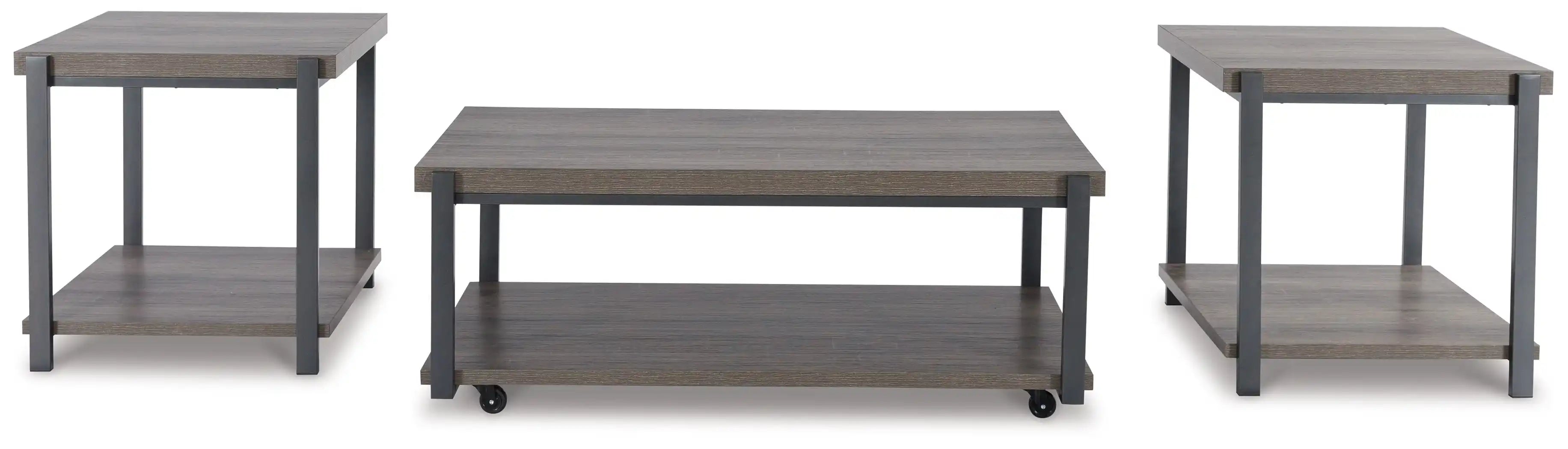 Wilmaden - Occasional Table Set (Set of 3) - Gray / Black - Best Buy Furniture