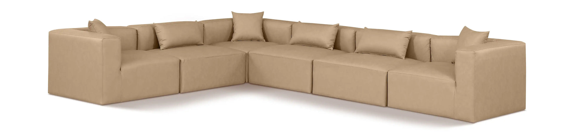 Cube - 6 Piece Modular Corner Sectional - Tan - Best Buy Furniture