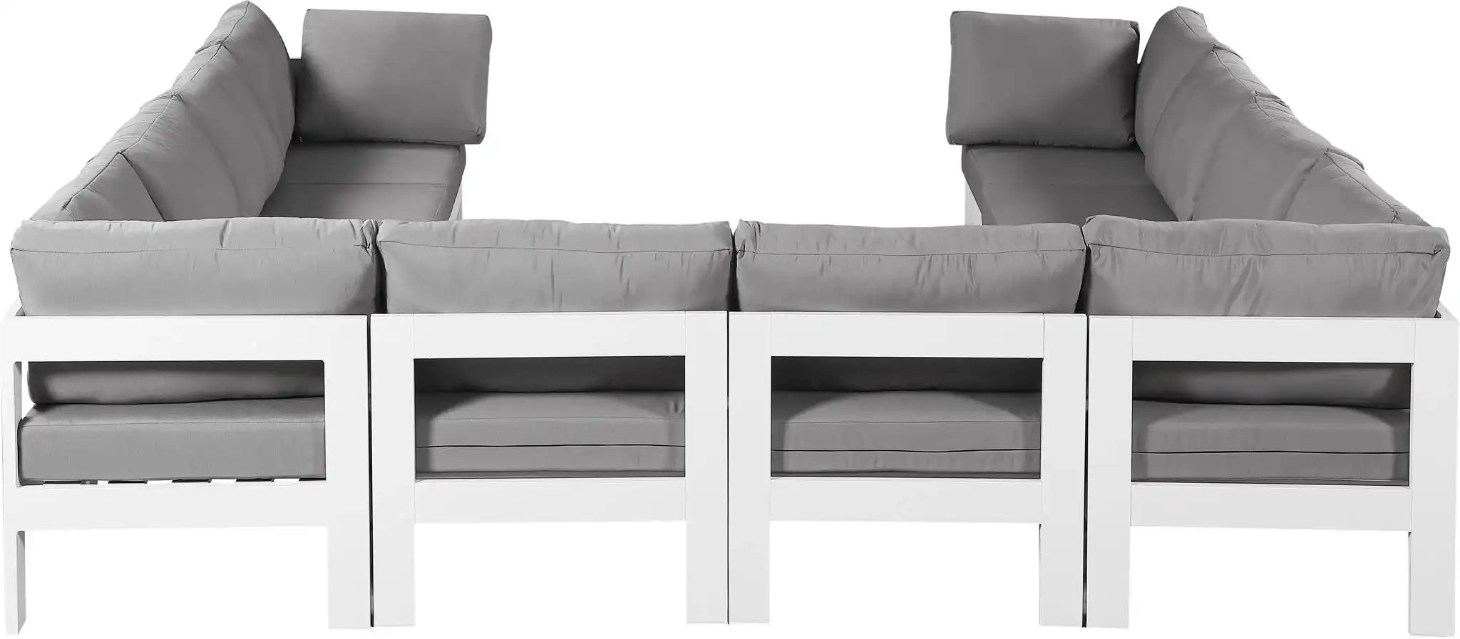 Nizuc - Outdoor Patio 10 Piece Modular Sectional With White Frame