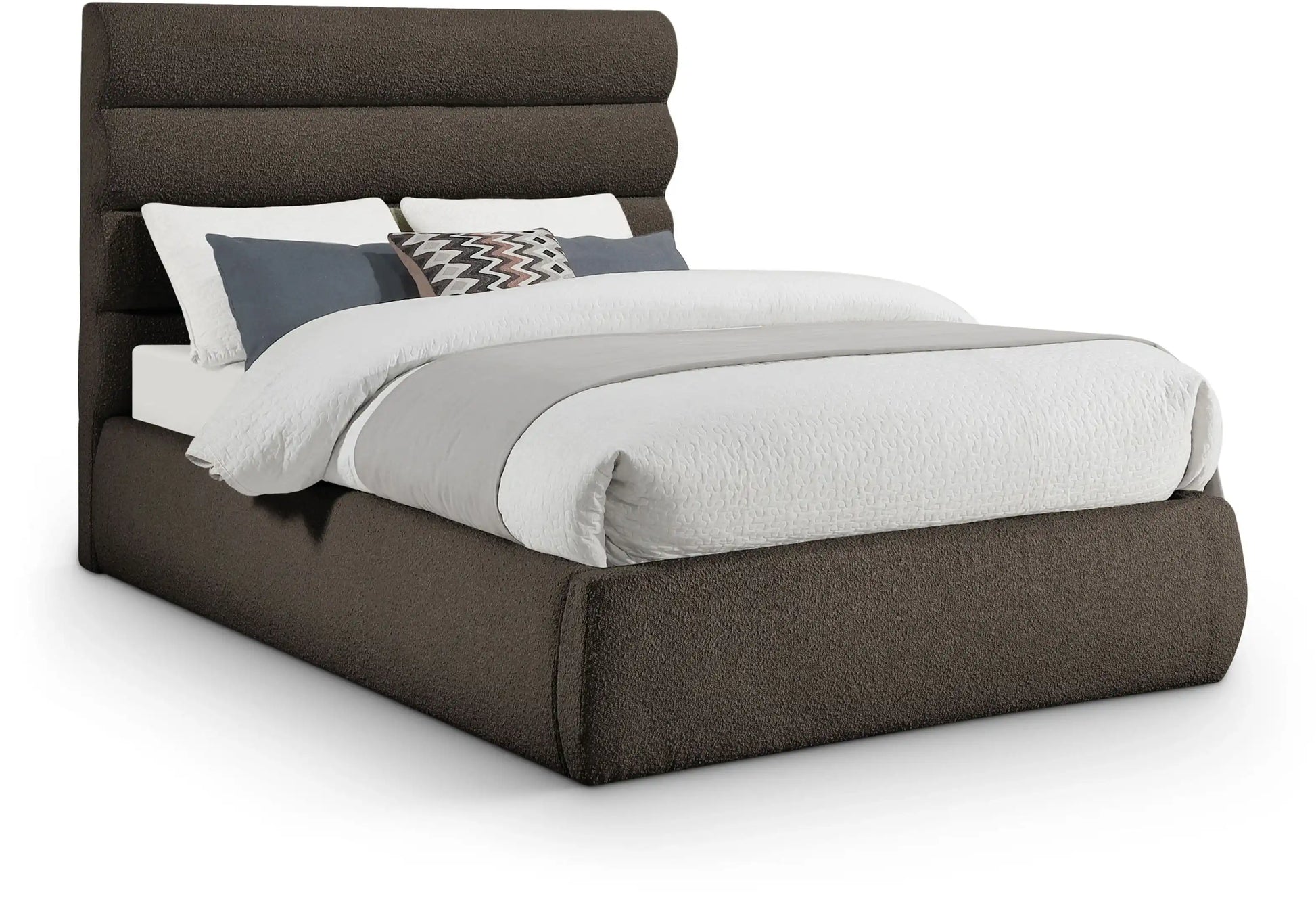 Adam - Boucle Fabric Bed With 52" Headboard - Best Buy Furniture