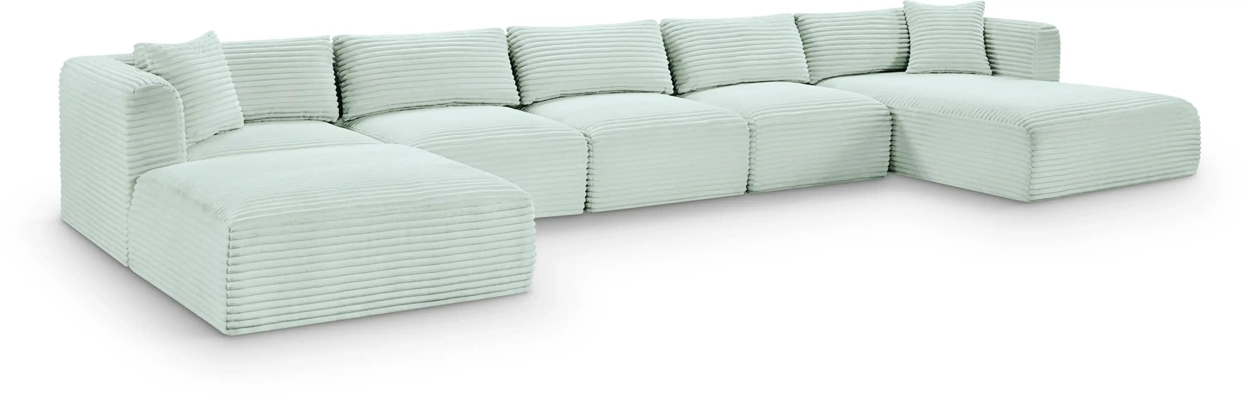 Shaggy - 6 Piece Modular Sectional With Chaise And Ottoman - Best Buy Furniture