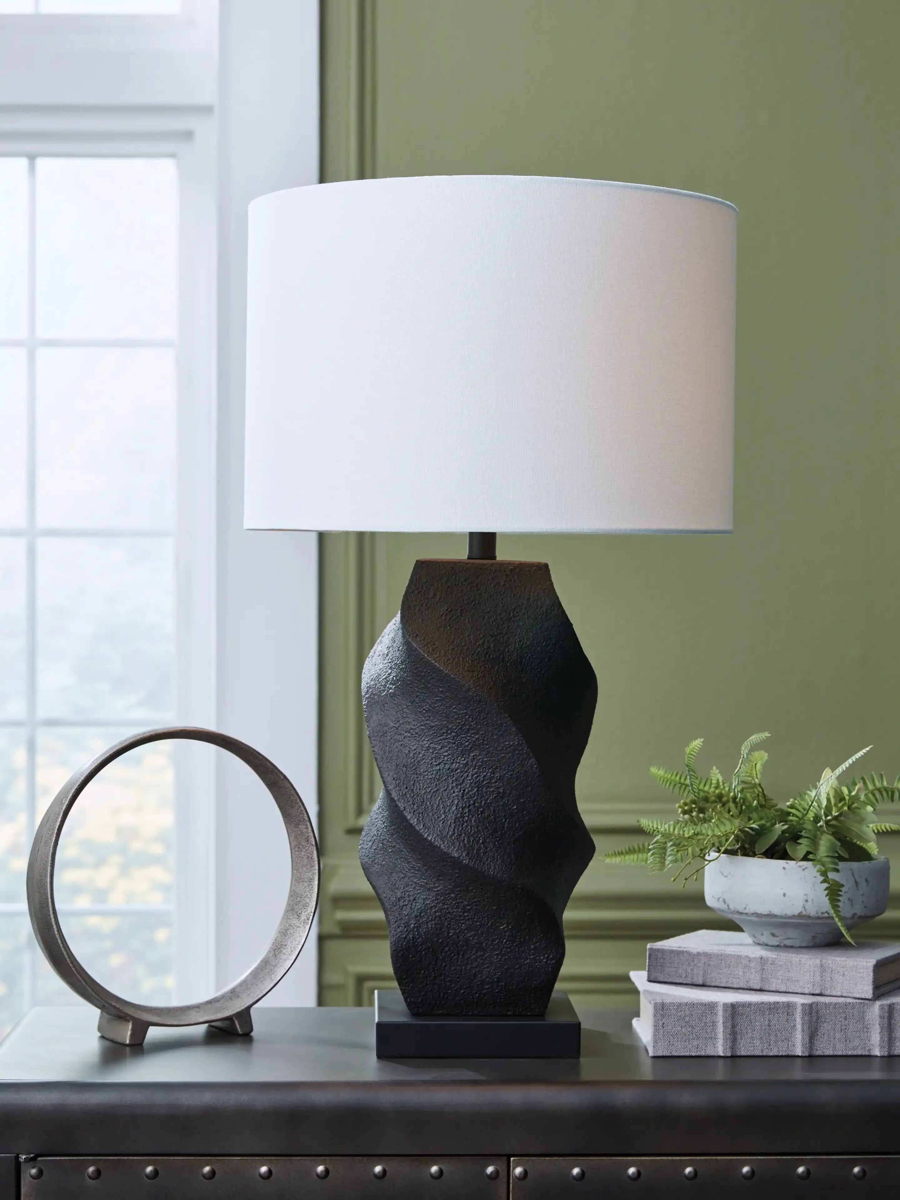 Amillion - Poly Table Lamp - Black - Best Buy Furniture