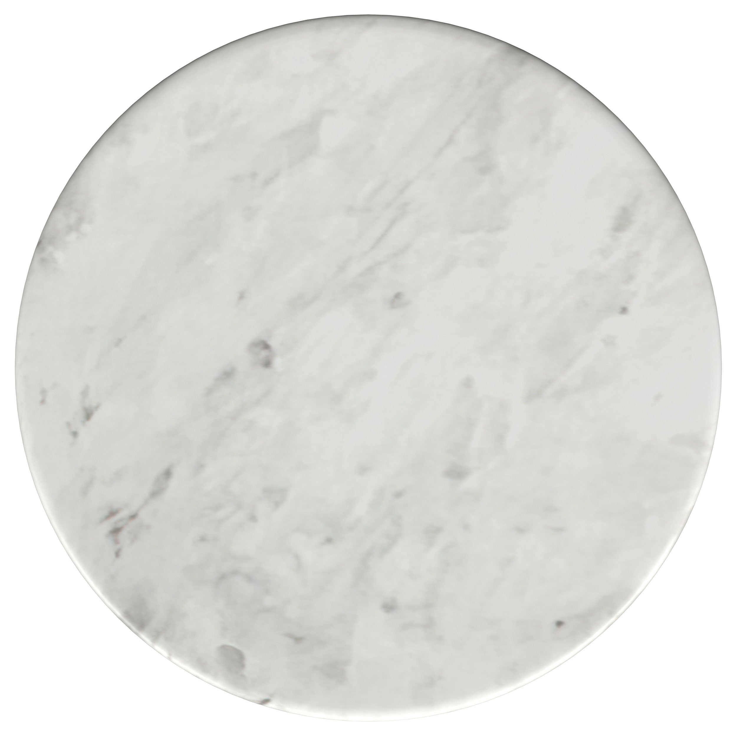 Berkeley Round Marble Top Side Table White and Brown-