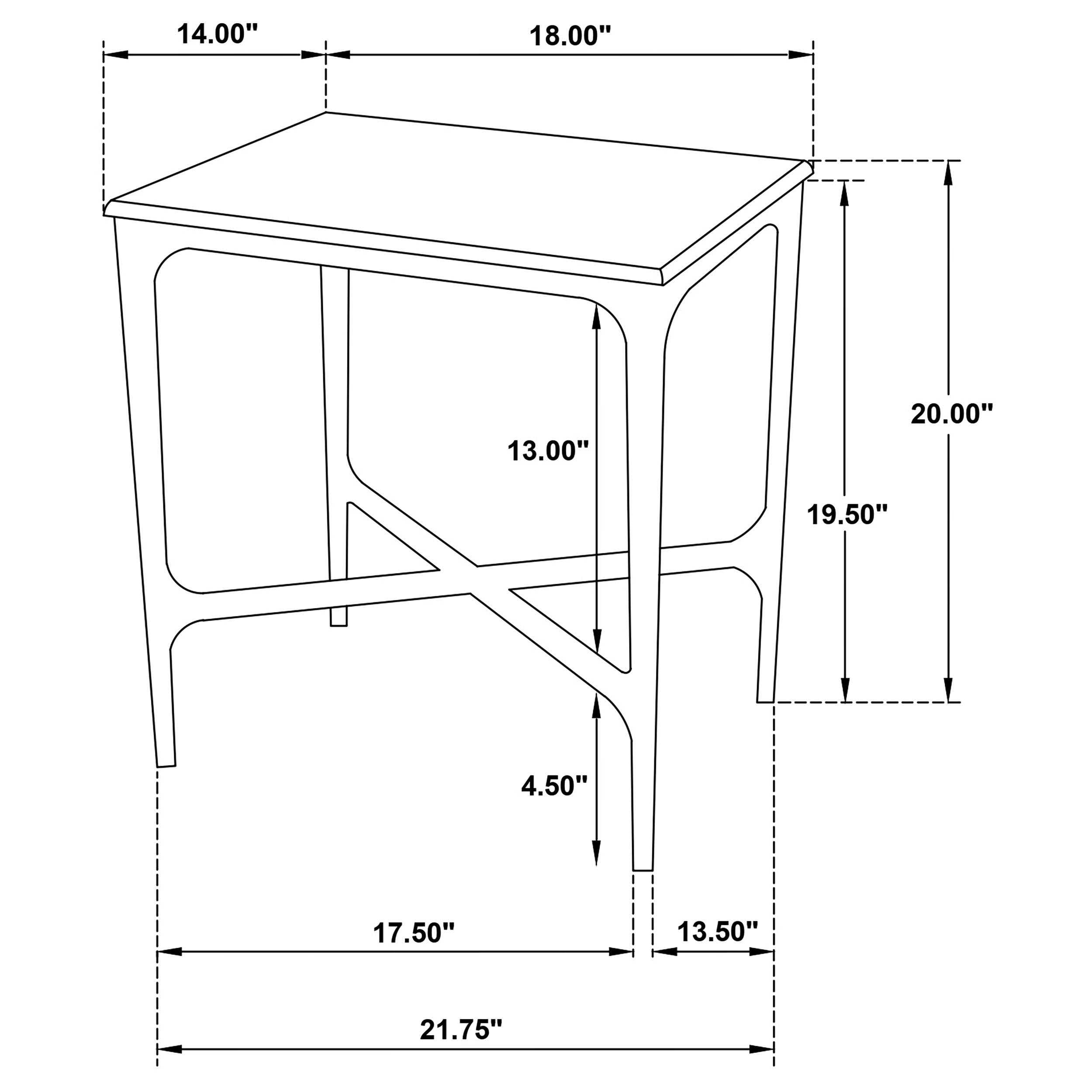 Baldwin Rectangular Marble Top Side Table White and Gold-