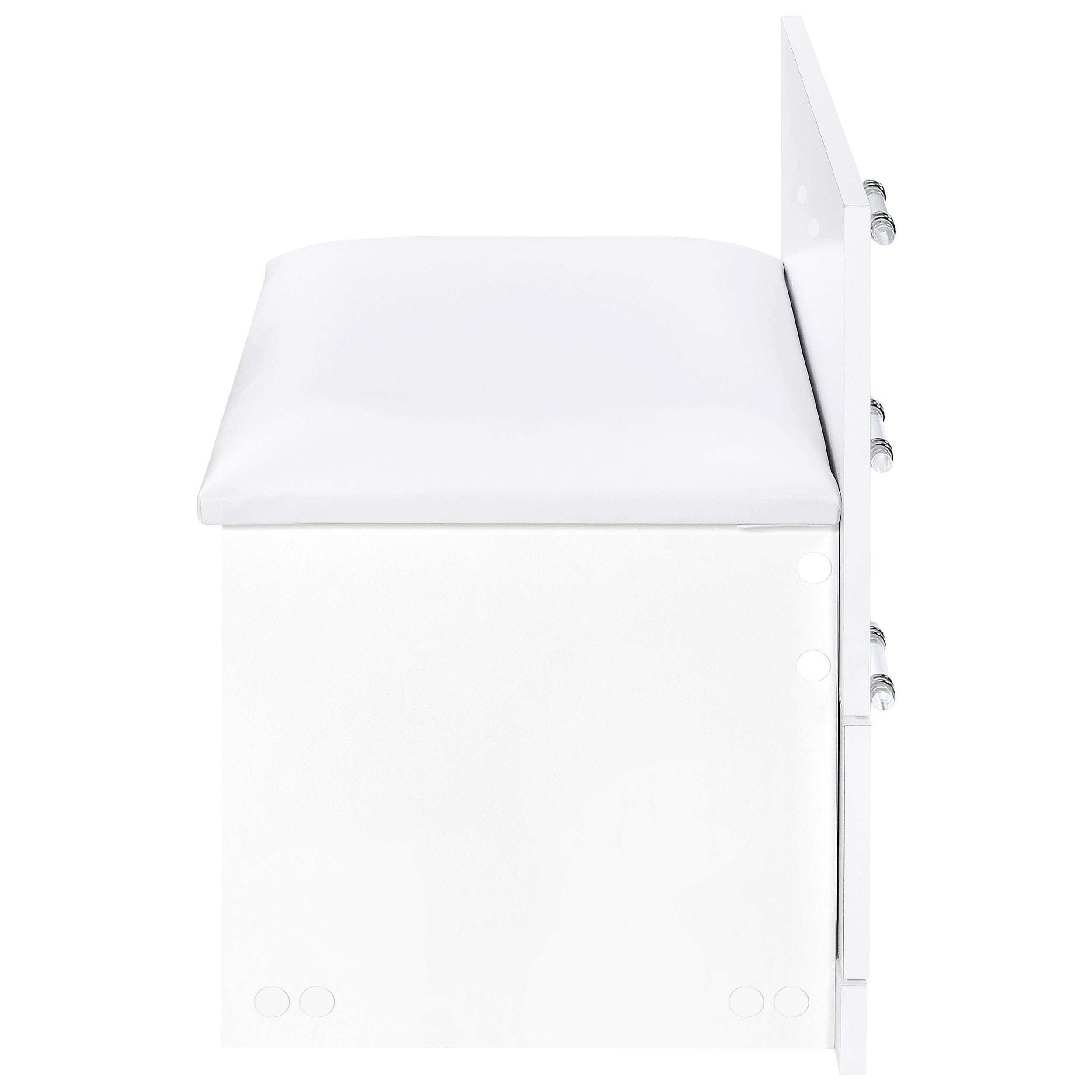 Danbury 3-drawer Makeup Vanity & Stool Set White High Gloss-