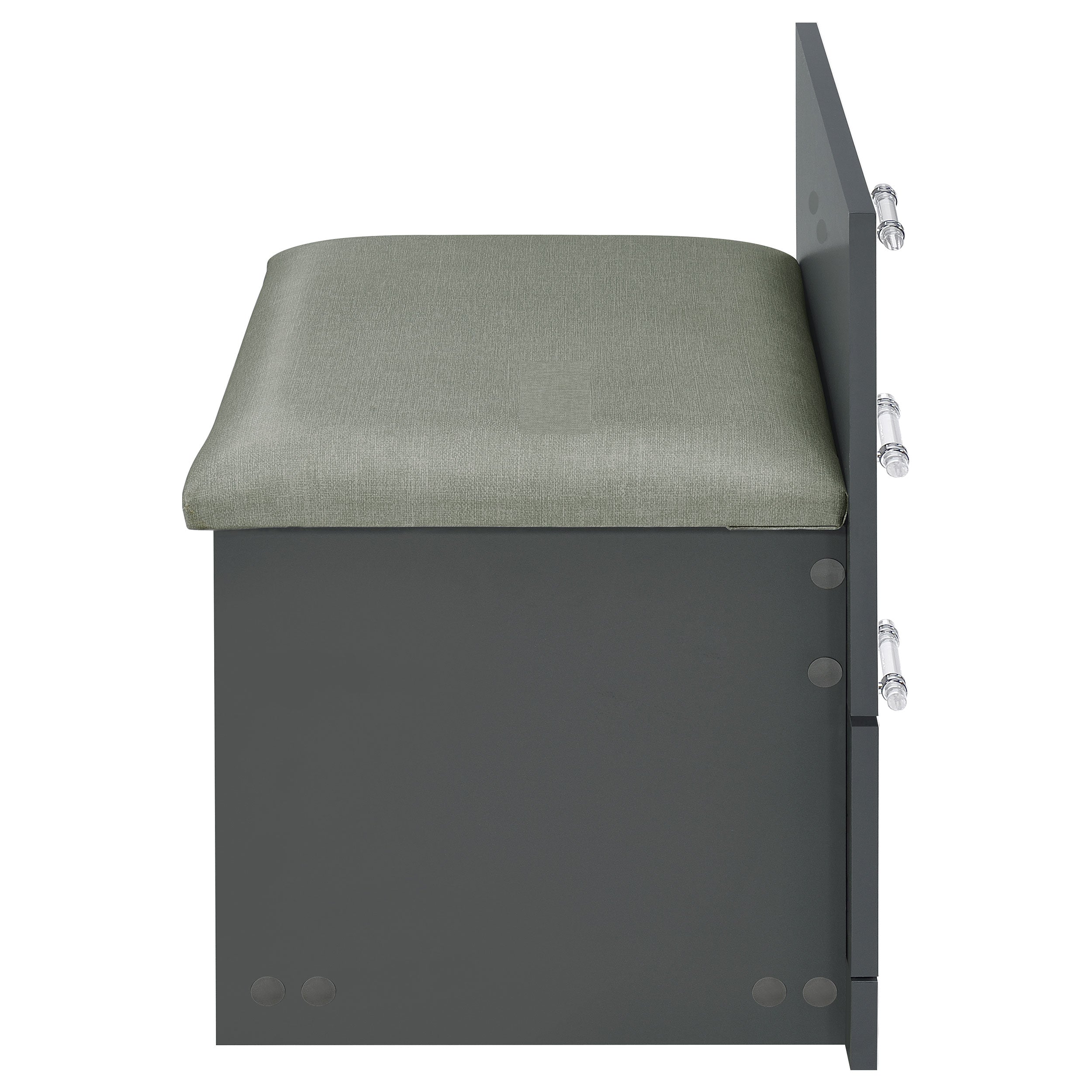 Danbury 3-drawer Makeup Vanity & Stool Set Grey High Gloss-