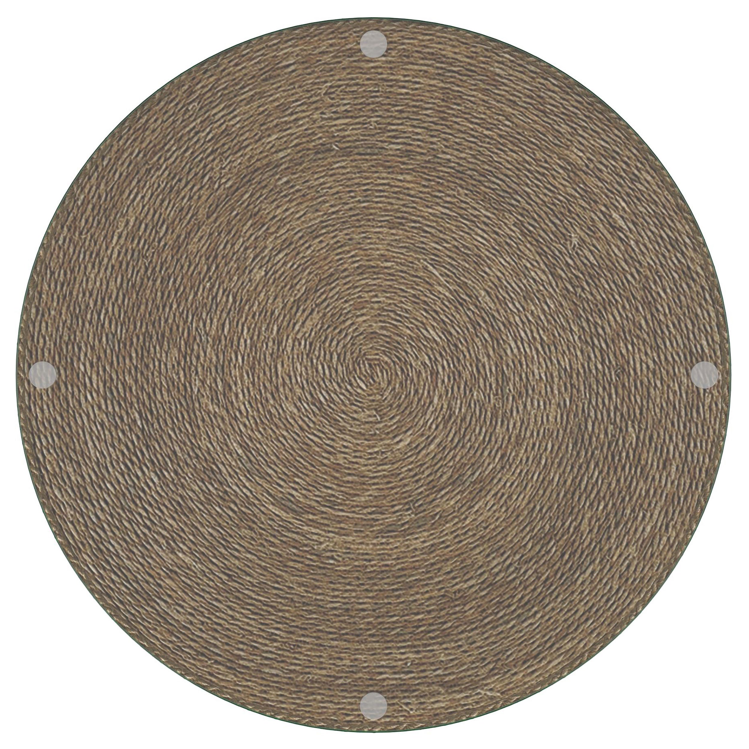 Halden Round Woven Seagrass Accent Side Table Light Brown-
