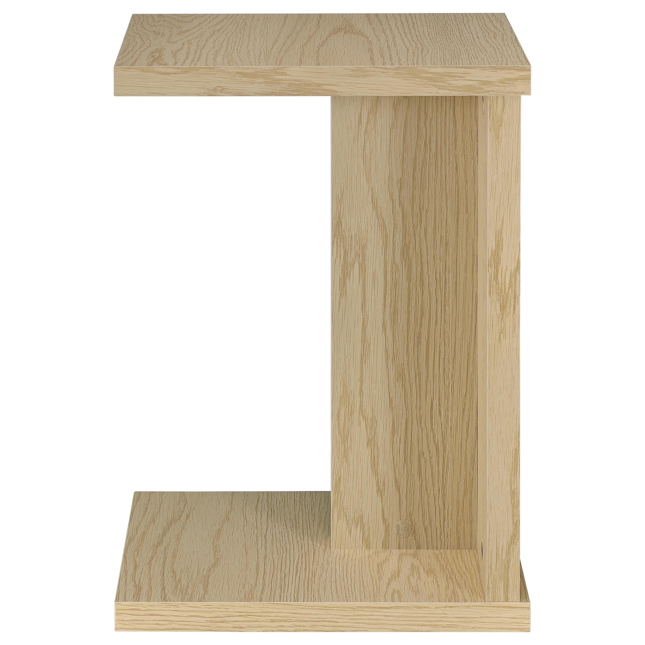 Clower Engineered Wood C-Shaped Sofa Side Table Light Oak-