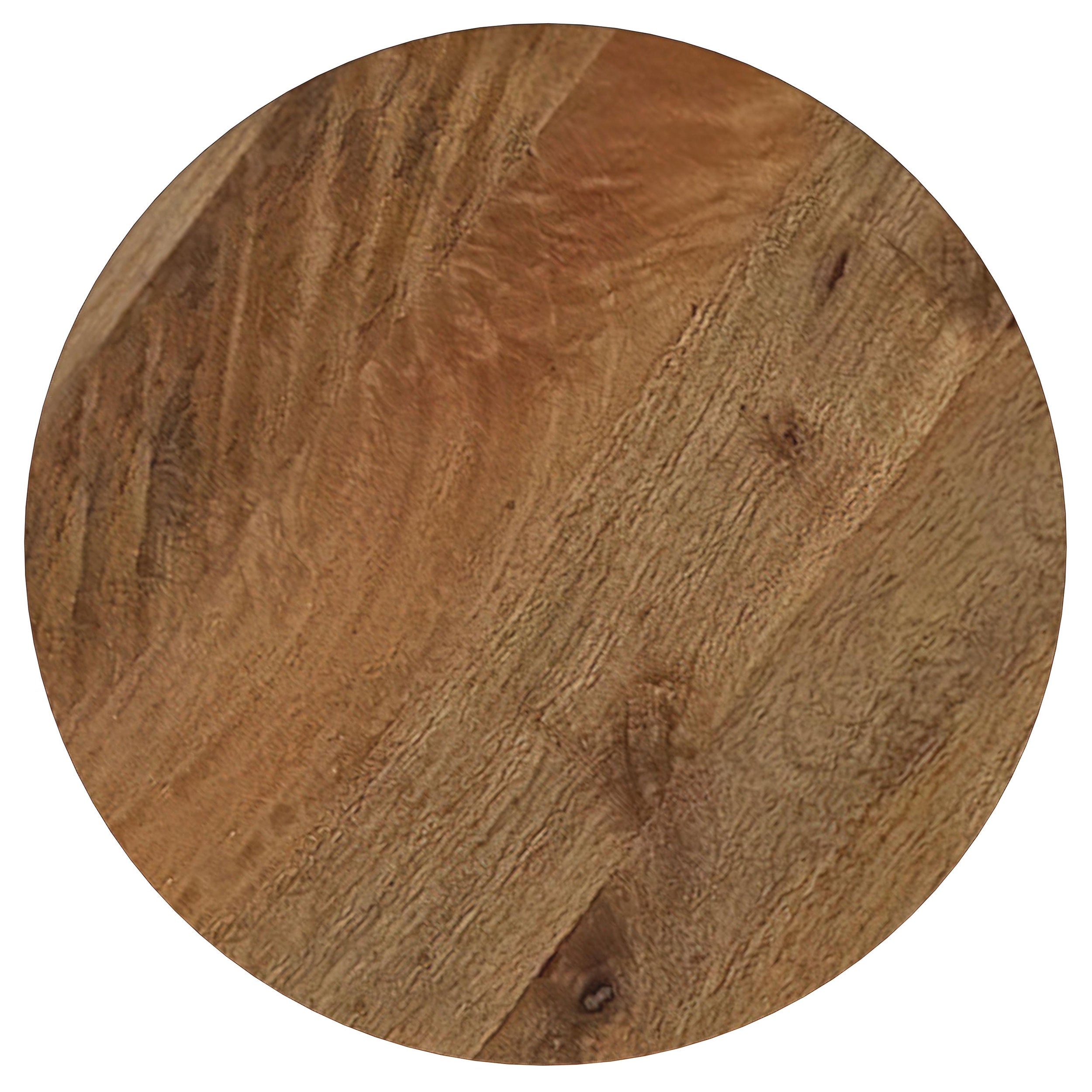Aureo Round Solid Wood Accent Side Table Wild Honey-