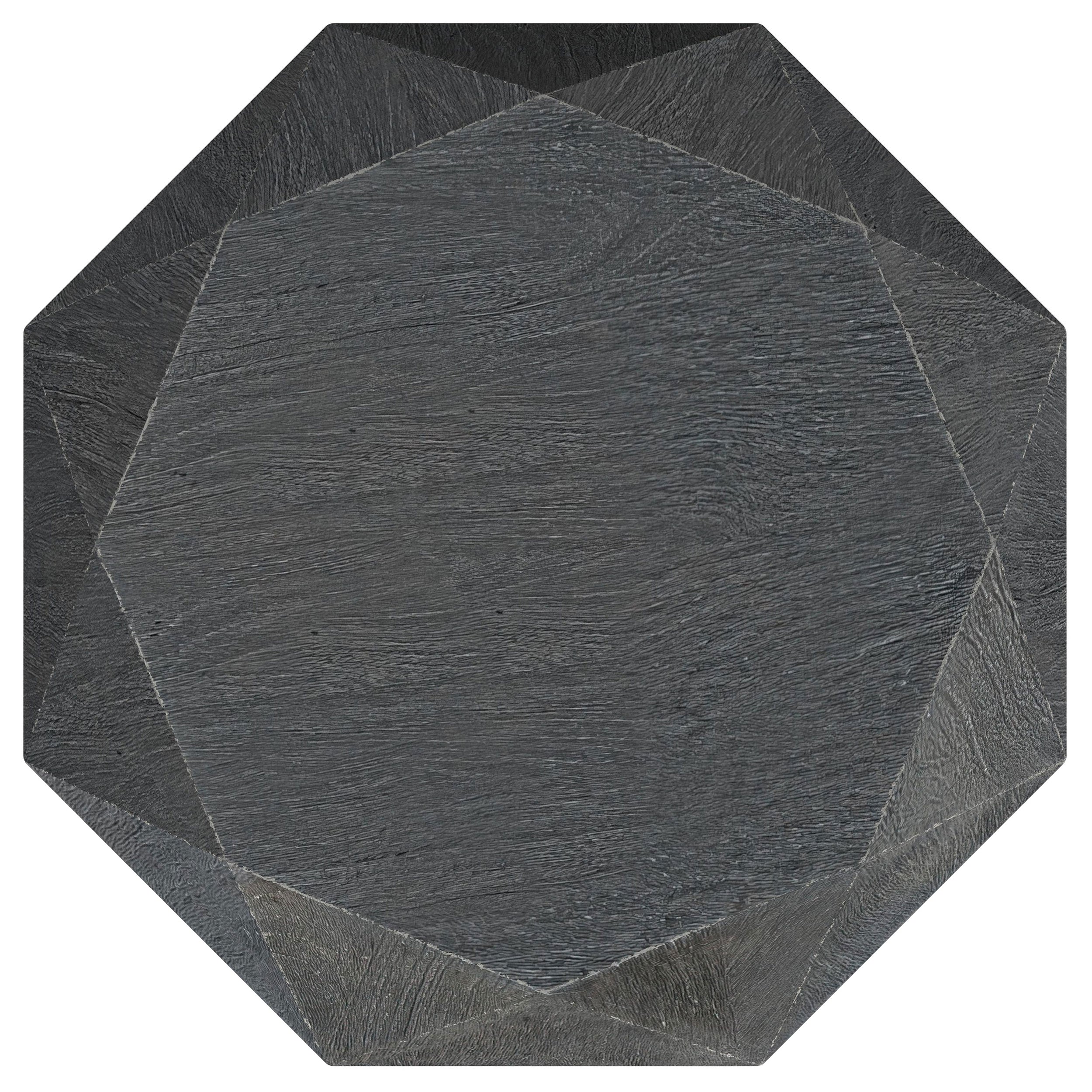 Jacinto Octagonal Solid Mango Wood Side Table Grey-