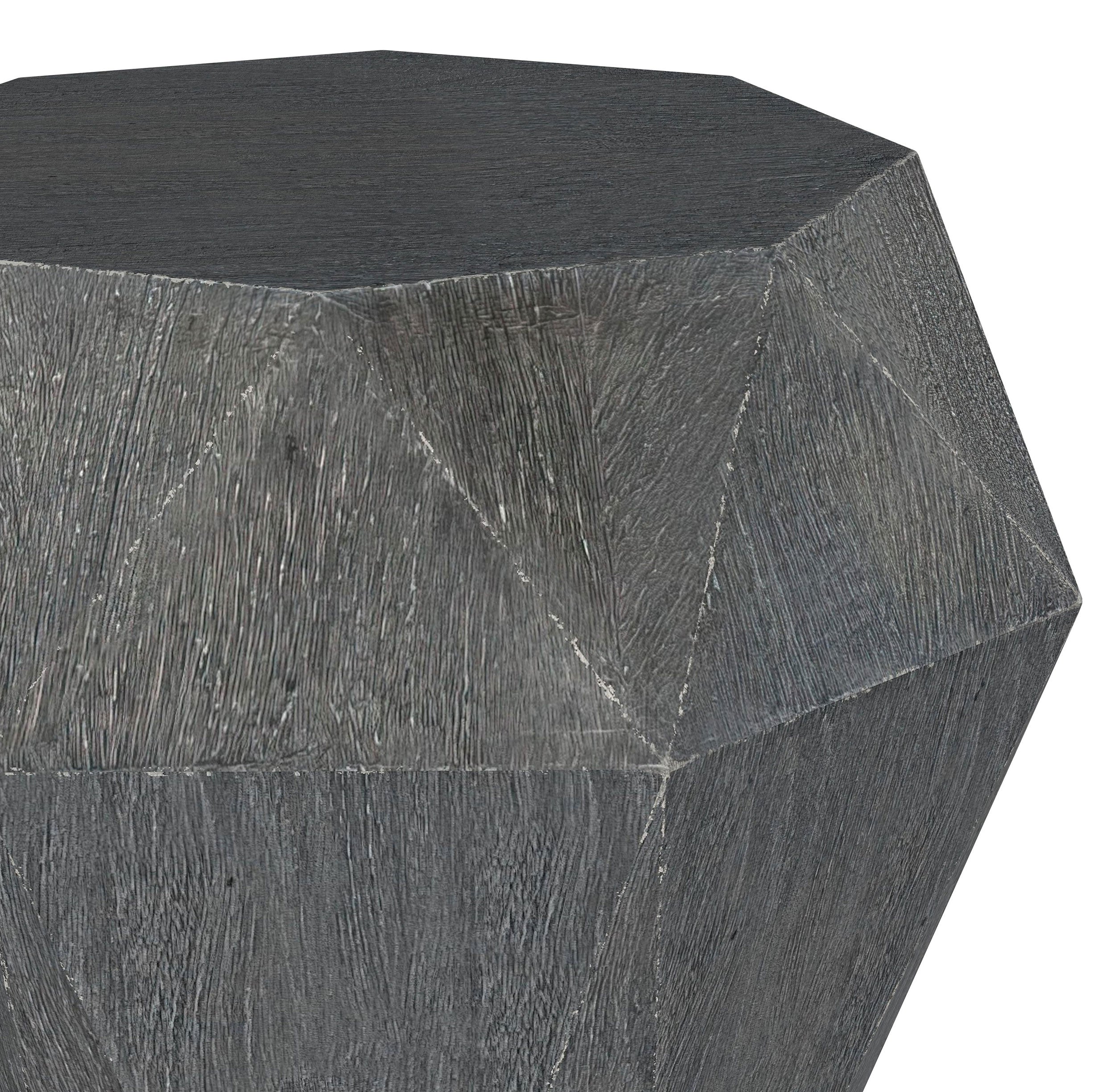 Jacinto Octagonal Solid Mango Wood Side Table Grey-