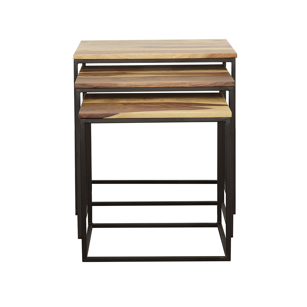 Belcourt 3-piece Square Nesting Tables Natural and Black-CoasterElevations