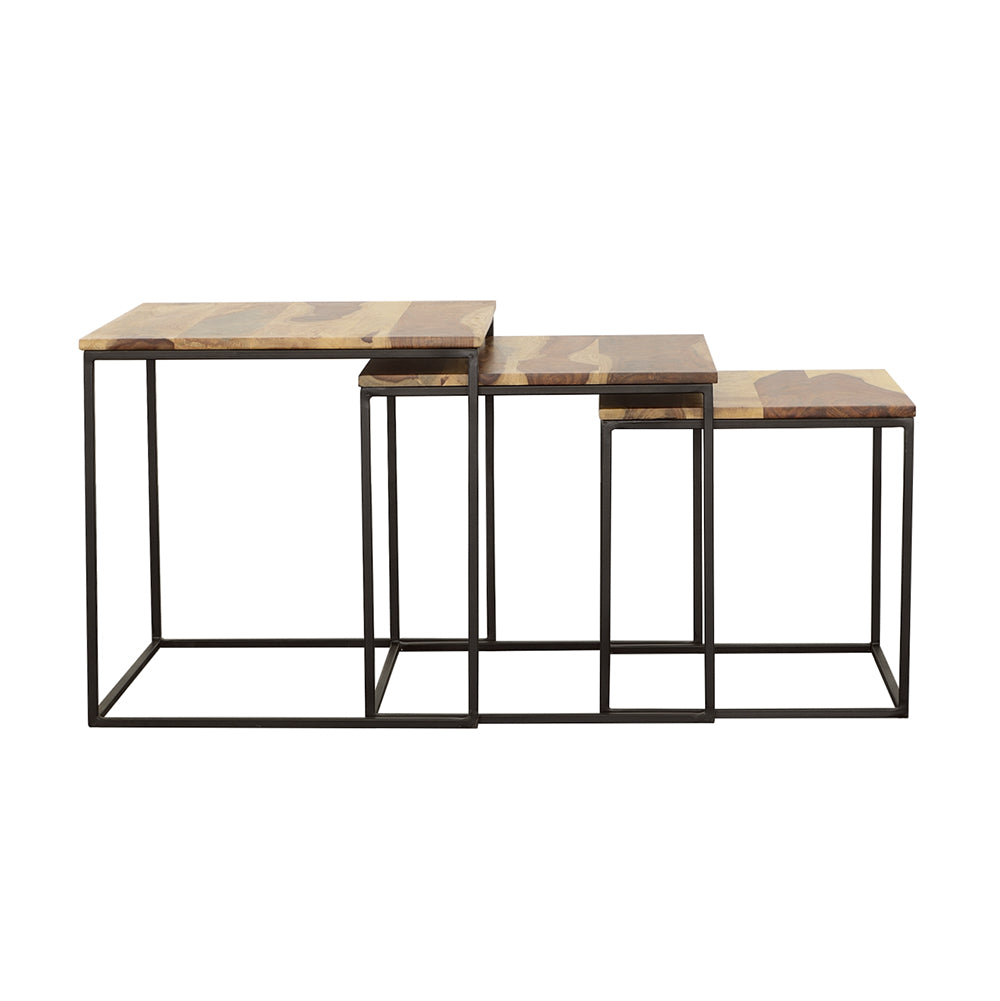 Belcourt 3-piece Square Nesting Tables Natural and Black-CoasterElevations