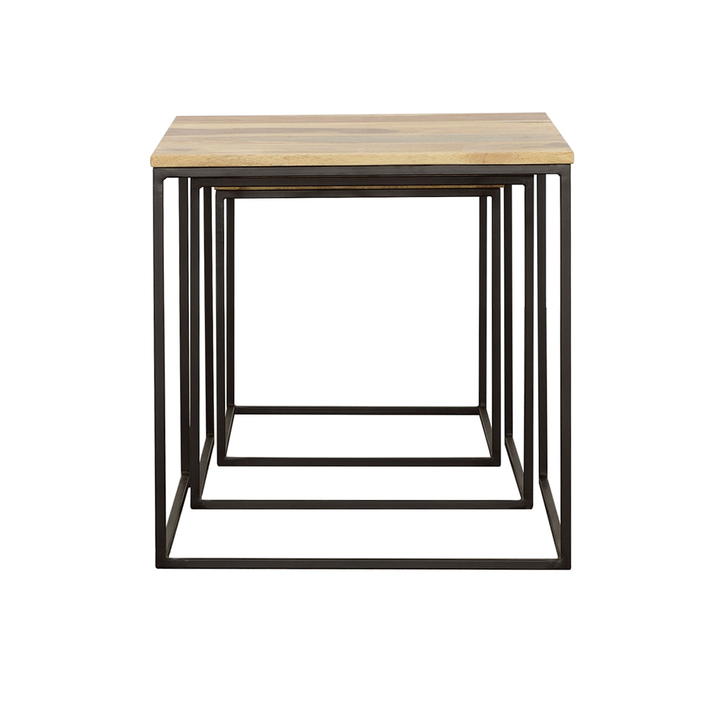 Belcourt 3-piece Square Nesting Tables Natural and Black-CoasterElevations