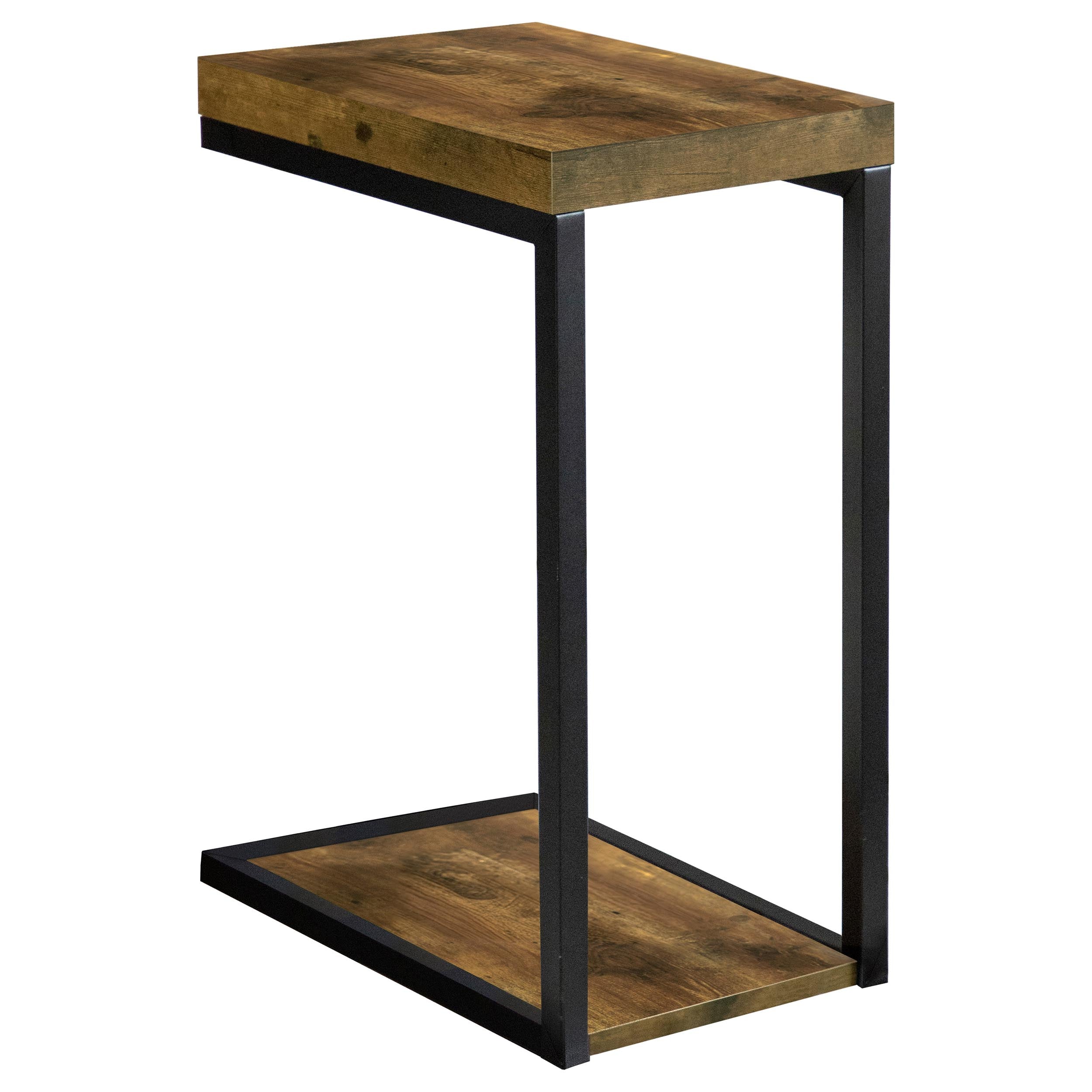 Beck Engineered Wood C-Shape Sofa Side Table Antique Nutmeg-CoasterEveryday