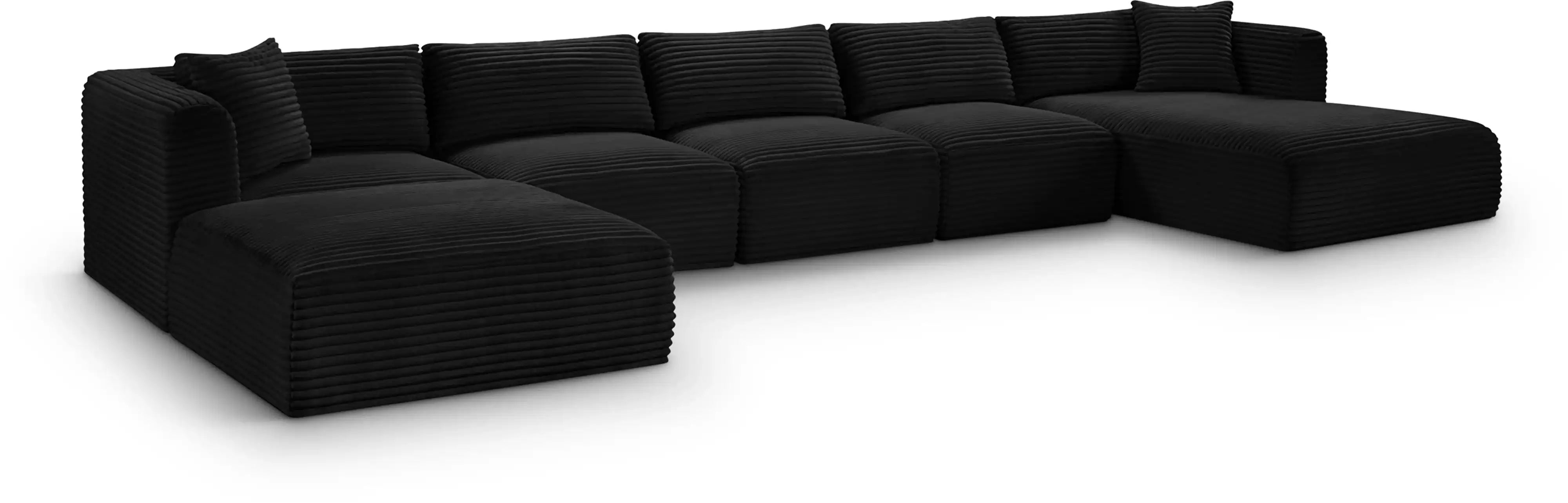 Shaggy - Fabric 6 Piece Modular Sectional With Chaise - Best Buy Furniture