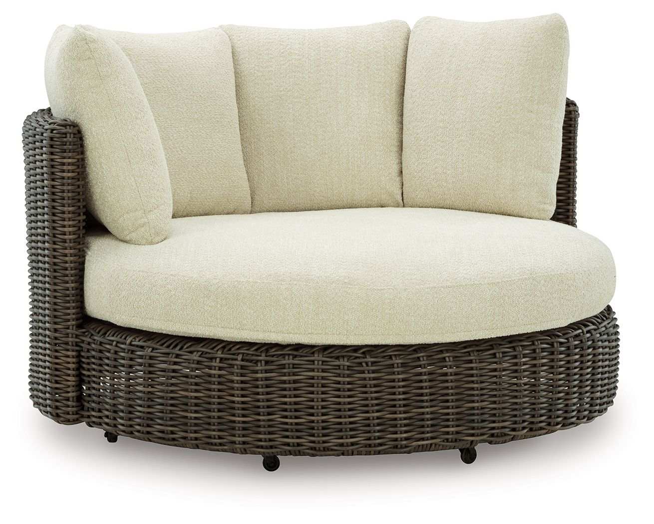 Kimora - Swivel Lounge Chair With Cushion - Beige / Dark Brown - Best Buy Furniture