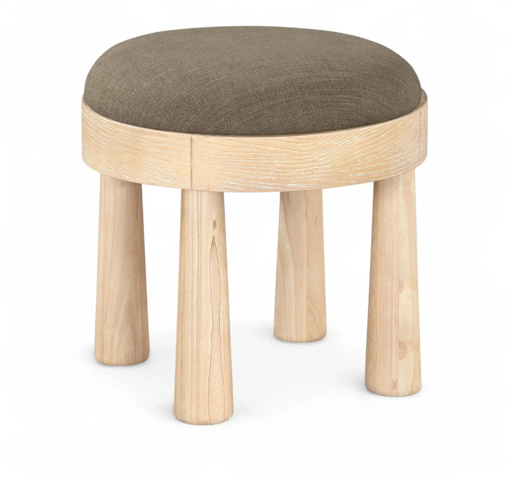 Larea - Linen Textured Fabric Ottoman - Natural Base - Best Buy Furniture