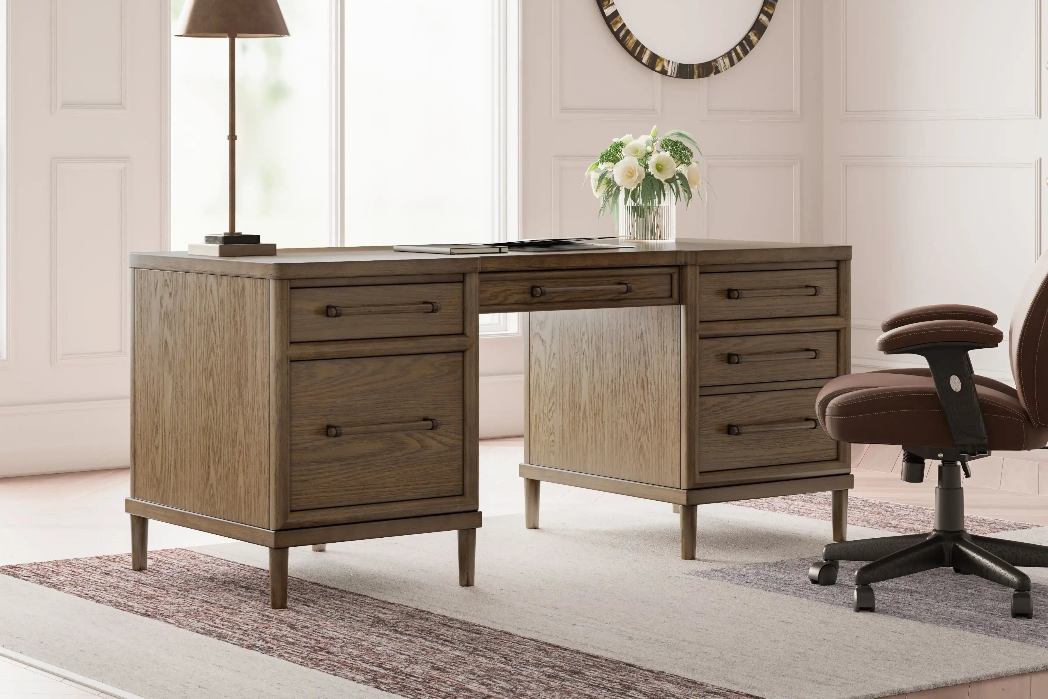 Roanhowe - Home Office Desk - Brown - Best Buy Furniture