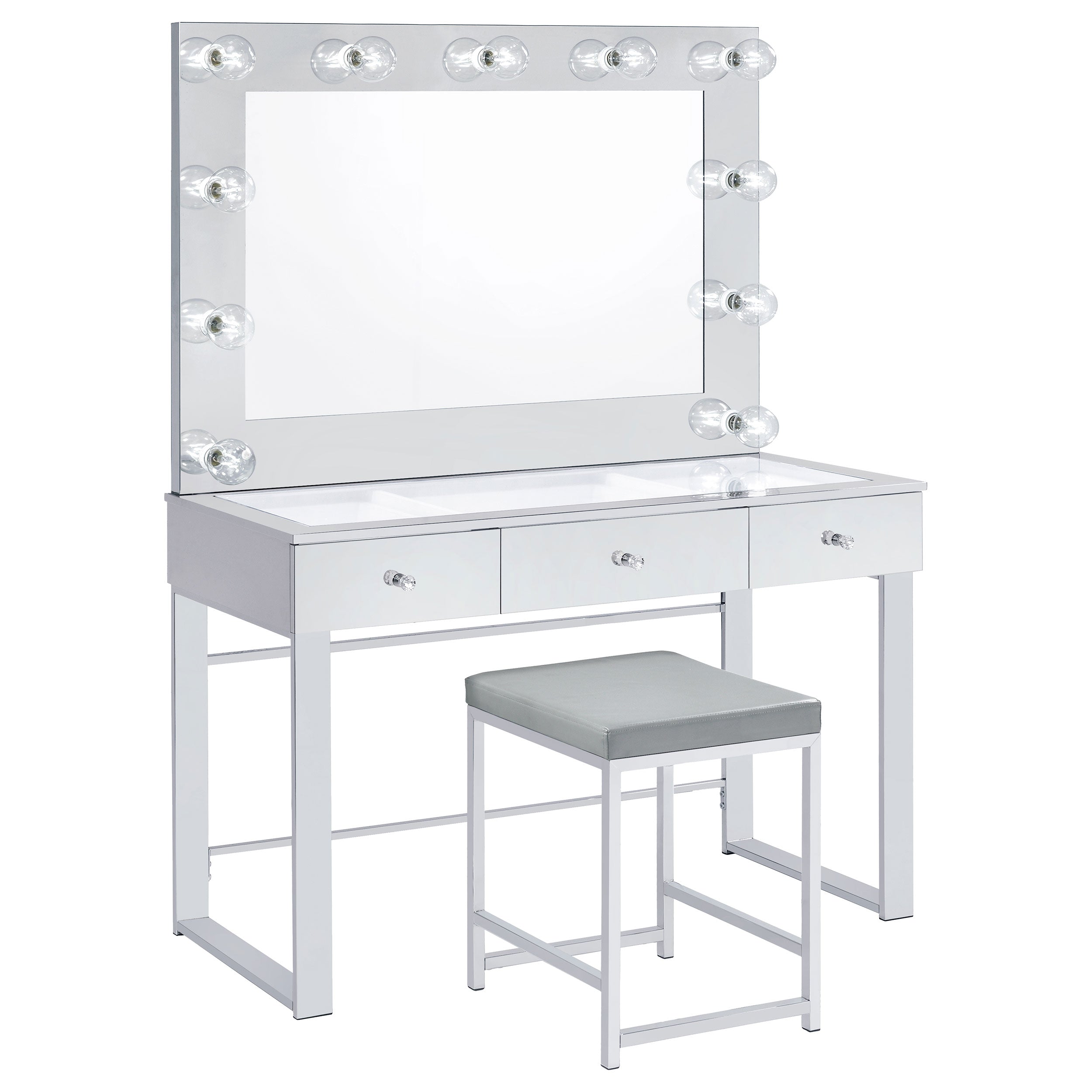 Umbridge Upholstered Square Padded Cushion Vanity Stool-CoasterEssence